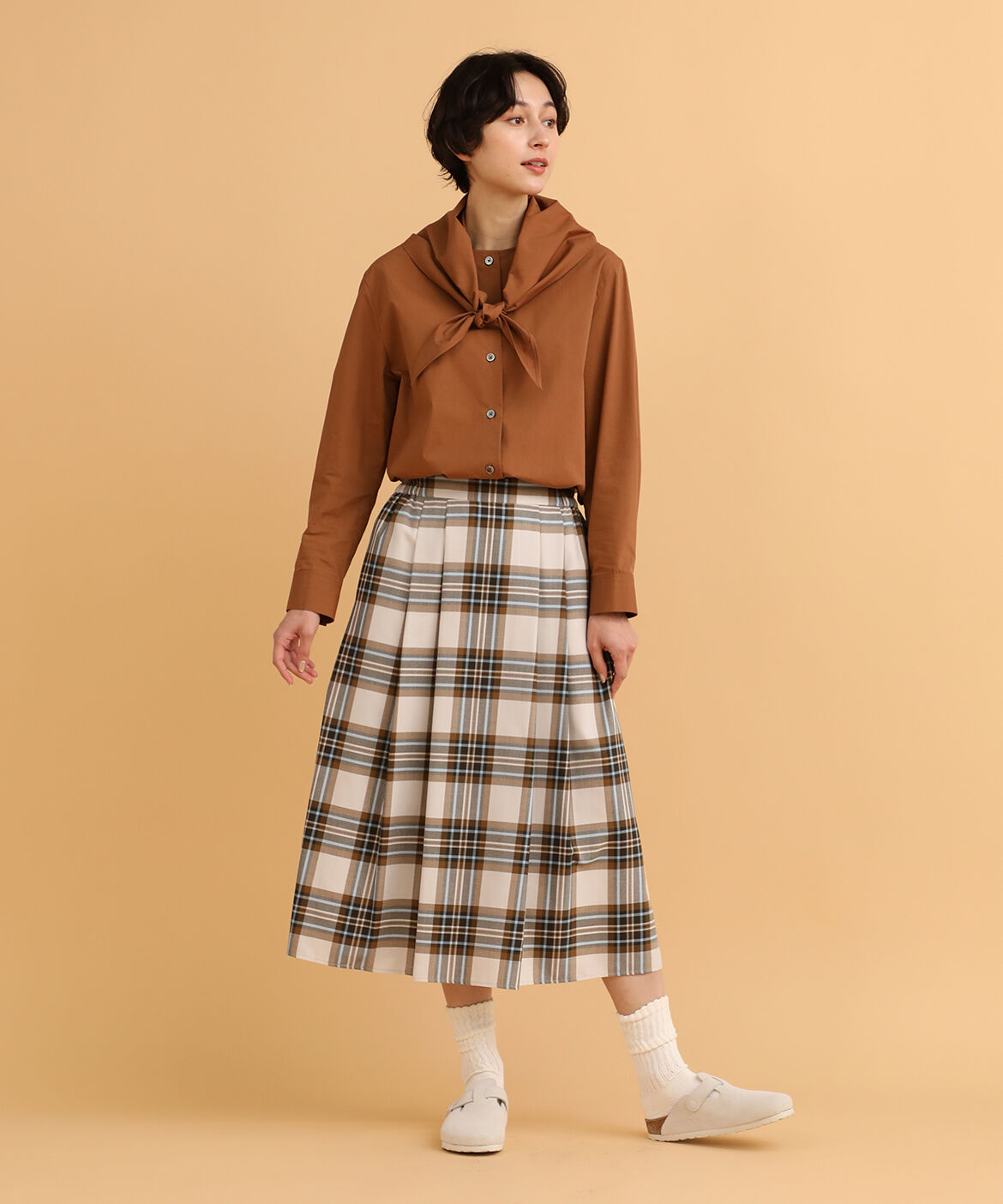 DAY by DAY it&rsquo;s international「サイドギャザータックチェックスカート」|フレア|