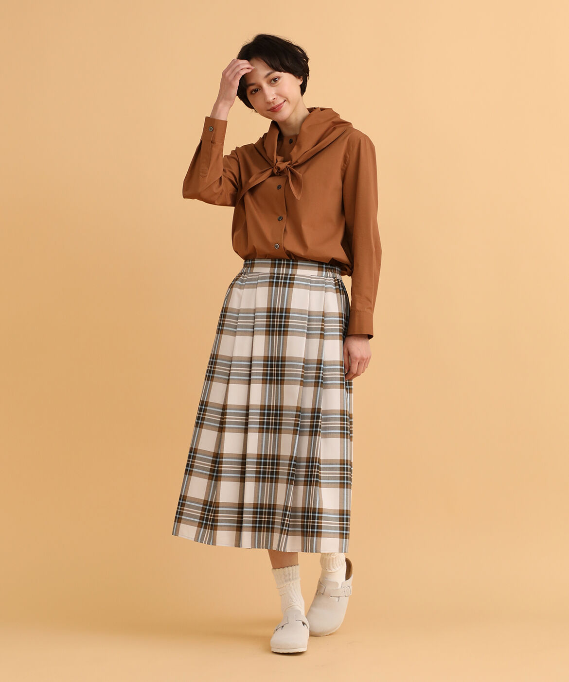 DAY by DAY it&rsquo;s international「サイドギャザータックチェックスカート」|フレア|