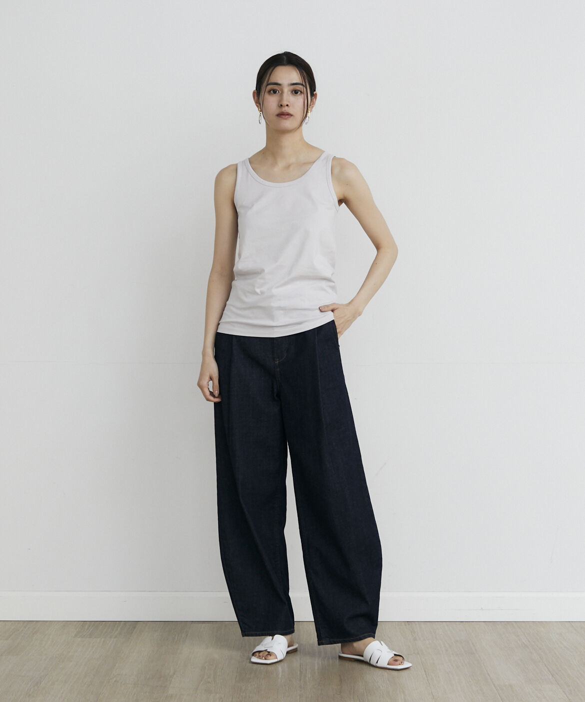 INED「《大きいサイズ》タンクトップ《スビン綿MIX天竺/A-GIRL&rsquo;S 》」|タンクトップ|