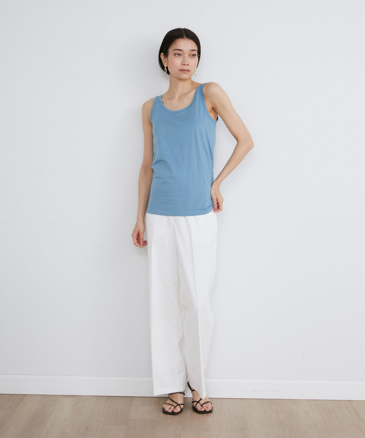 INED「《大きいサイズ》タンクトップ《スビン綿MIX天竺/A-GIRL&rsquo;S 》」|タンクトップ|