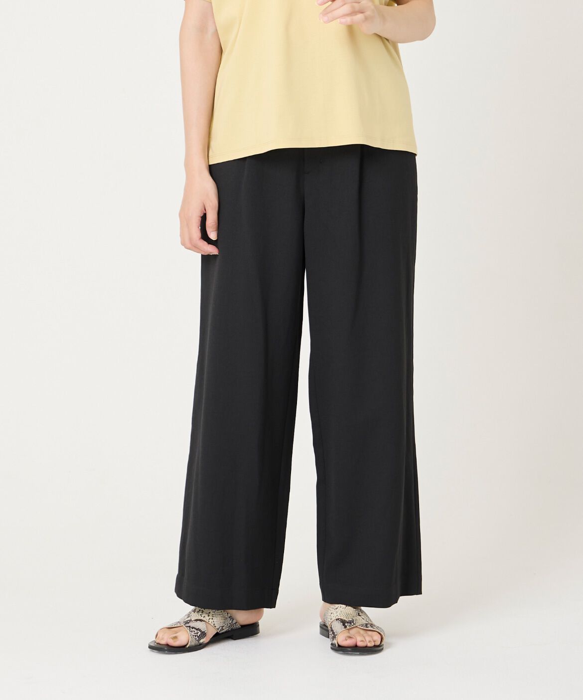 DAY by DAY it&rsquo;s international「麻混ワンタックイージーパンツ」|その他|ブラック