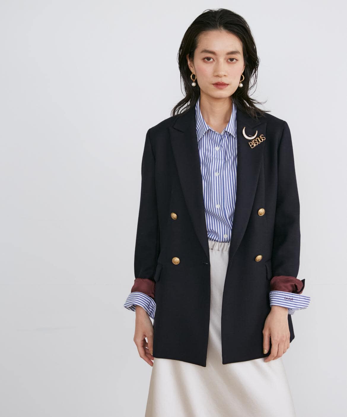 INED「《大きいサイズ》定番ダブルブレストジャケット」|テーラードジャケット|