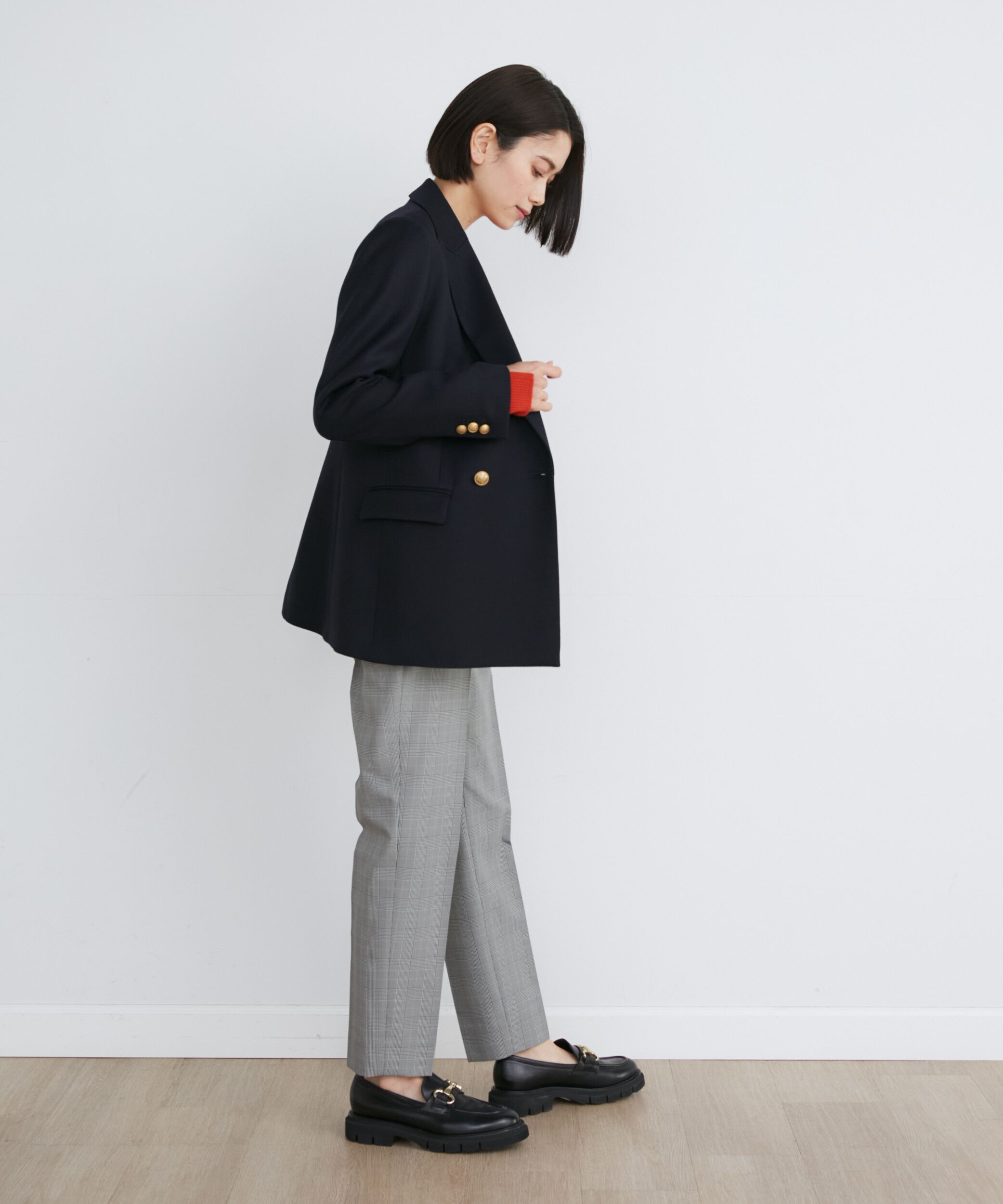 INED「《大きいサイズ》定番ダブルブレストジャケット」|テーラードジャケット|