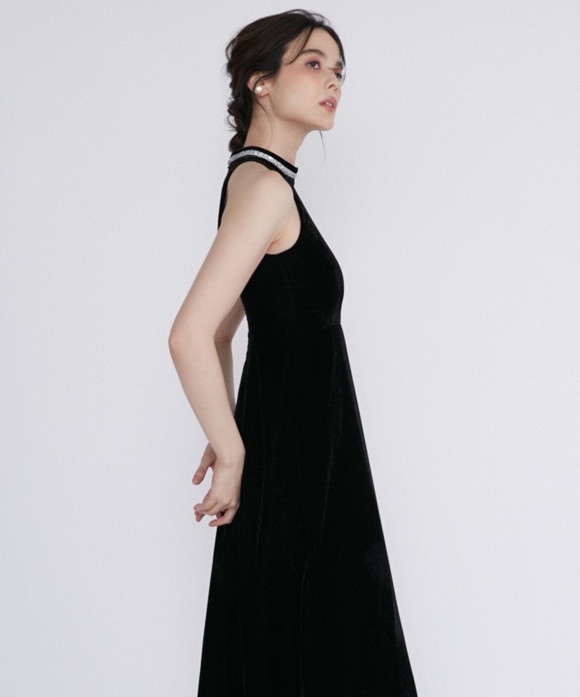 Maglie le cassetto「《M Maglie le cassetto》ラメベルベットホルタードレス」|ワンピース|