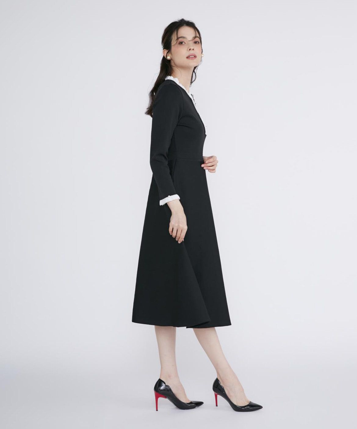 Maglie le cassetto「《M Maglie le cassetto》フリルデザインニットワンピ―ス」|ワンピース|