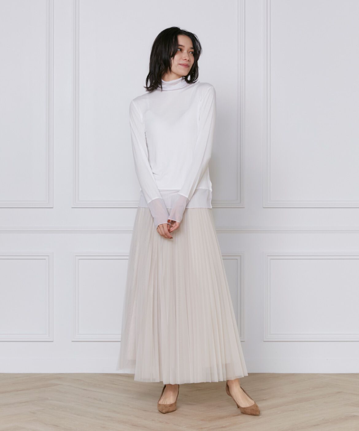 INED「チュールプリーツスカート」|スカート|