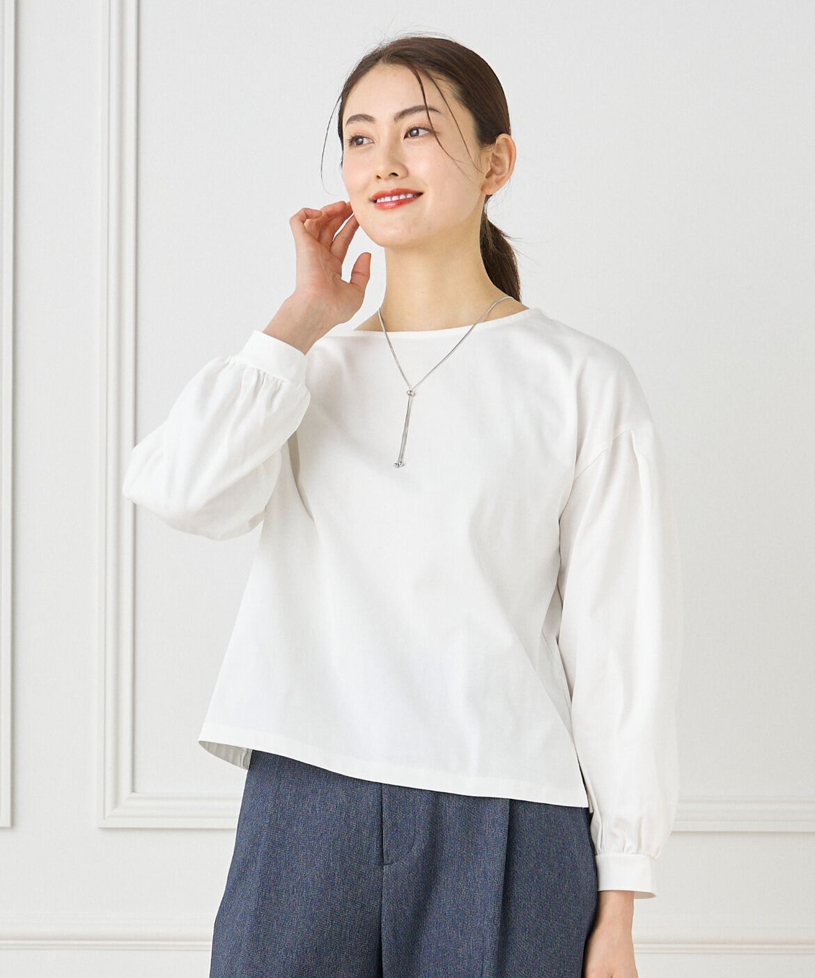 7-IDconcept.「ボリューム袖プルオーバー」|Tシャツ・カットソー|オフホワイト1