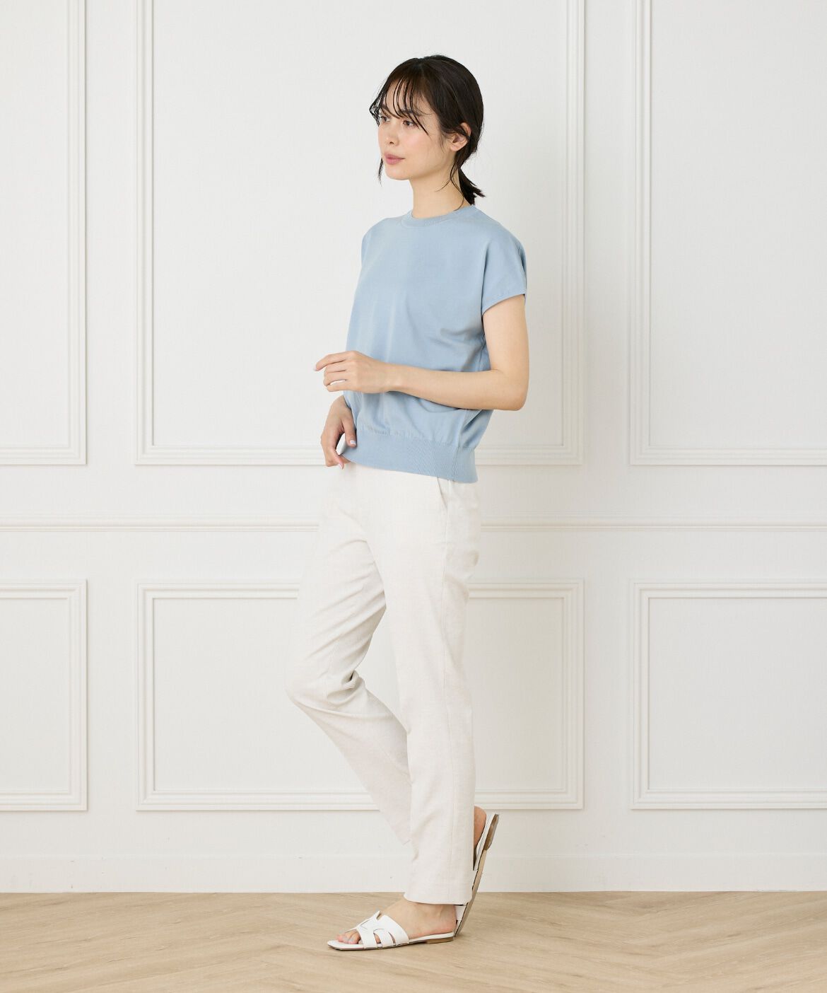 INED「《WEB限定》フレンチスリーブサマーニット」|ニット・セーター|