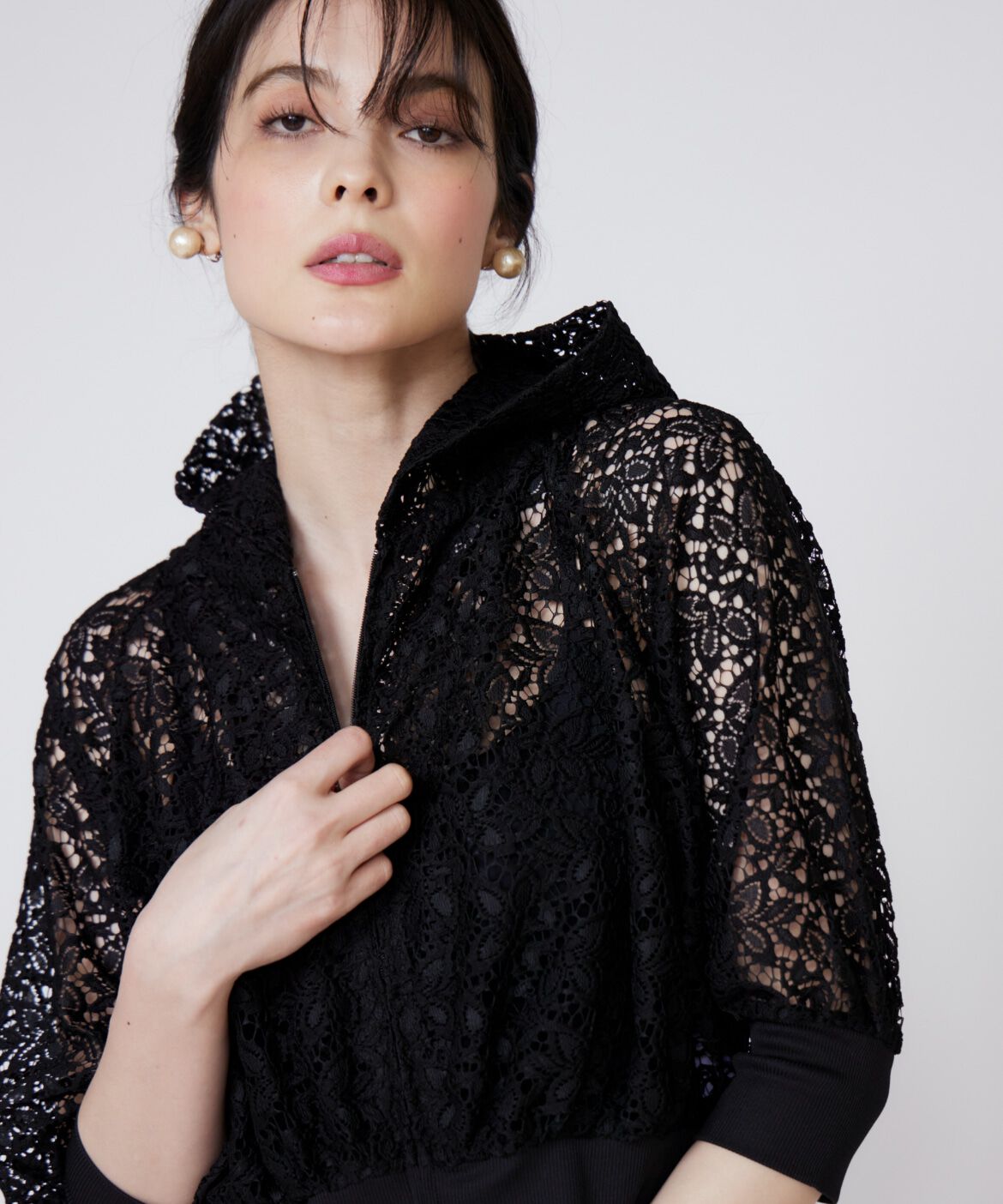 Maglie le cassetto「レースパーカー」|パーカー|ブラック