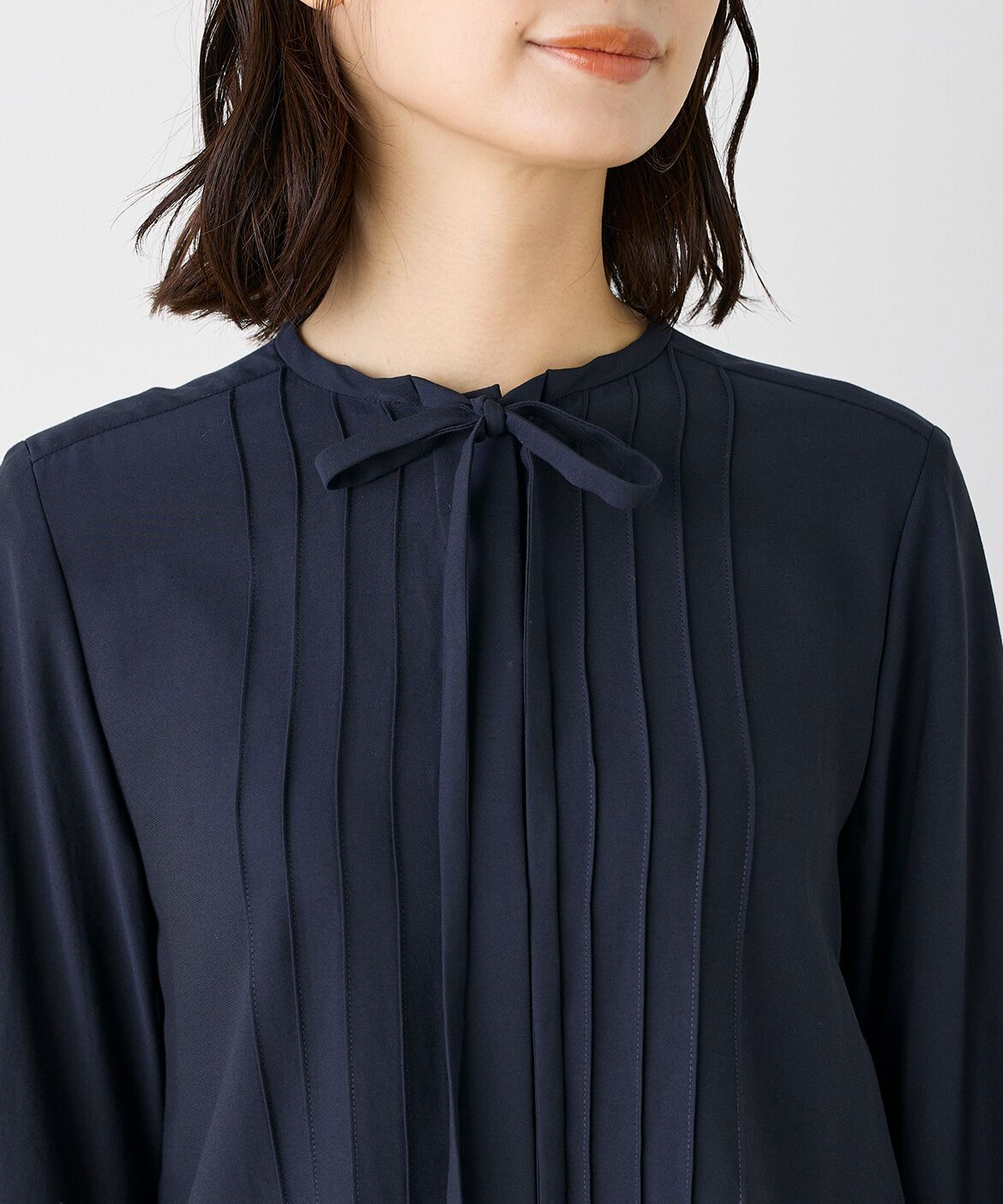 INED「ピンタックボウタイブラウス」|シャツ・ブラウス|
