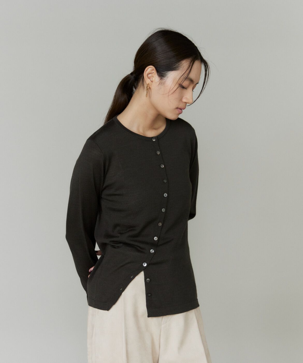 la veille by SUPERIOR CLOSET「アシンメトリーカーディガン」|カーディガン|