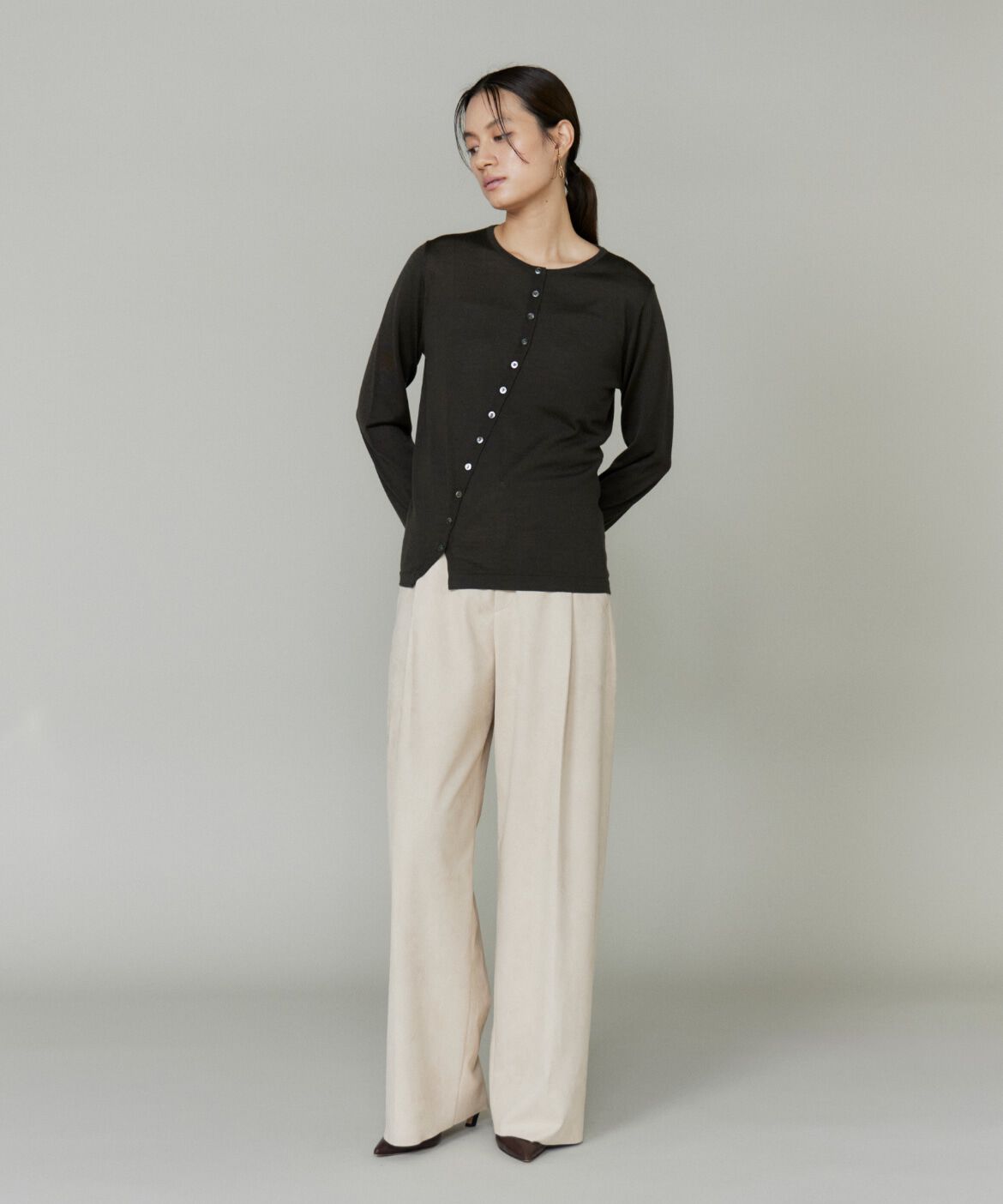 la veille by SUPERIOR CLOSET「アシンメトリーカーディガン」|カーディガン|