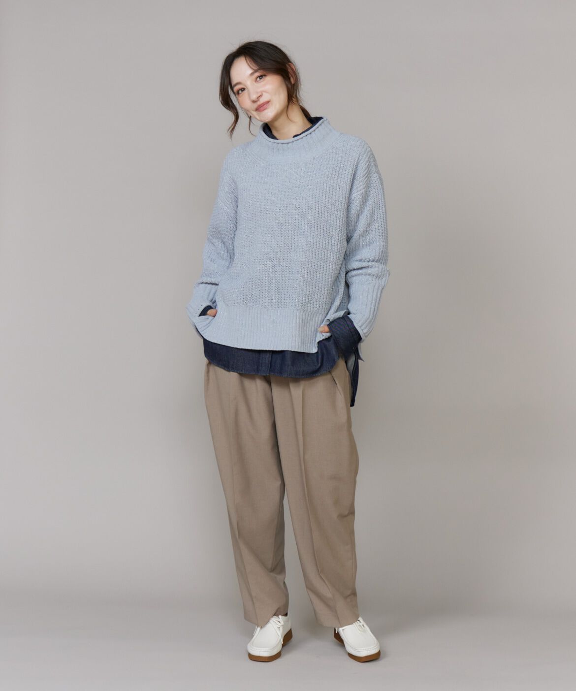 DAY by DAY it&rsquo;s international「ラメモール畦編みハイネックニット」|ニット・セーター|