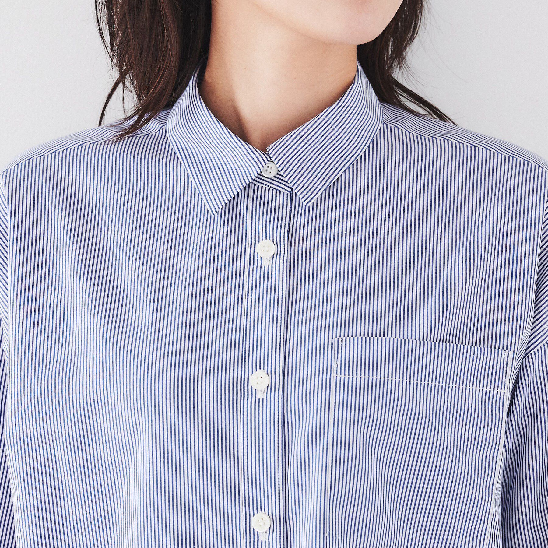 UNTITLED「【ニットと重ね着にもおすすめ】ワイドシルエットストライプシャツ」|シャツ・ブラウス|