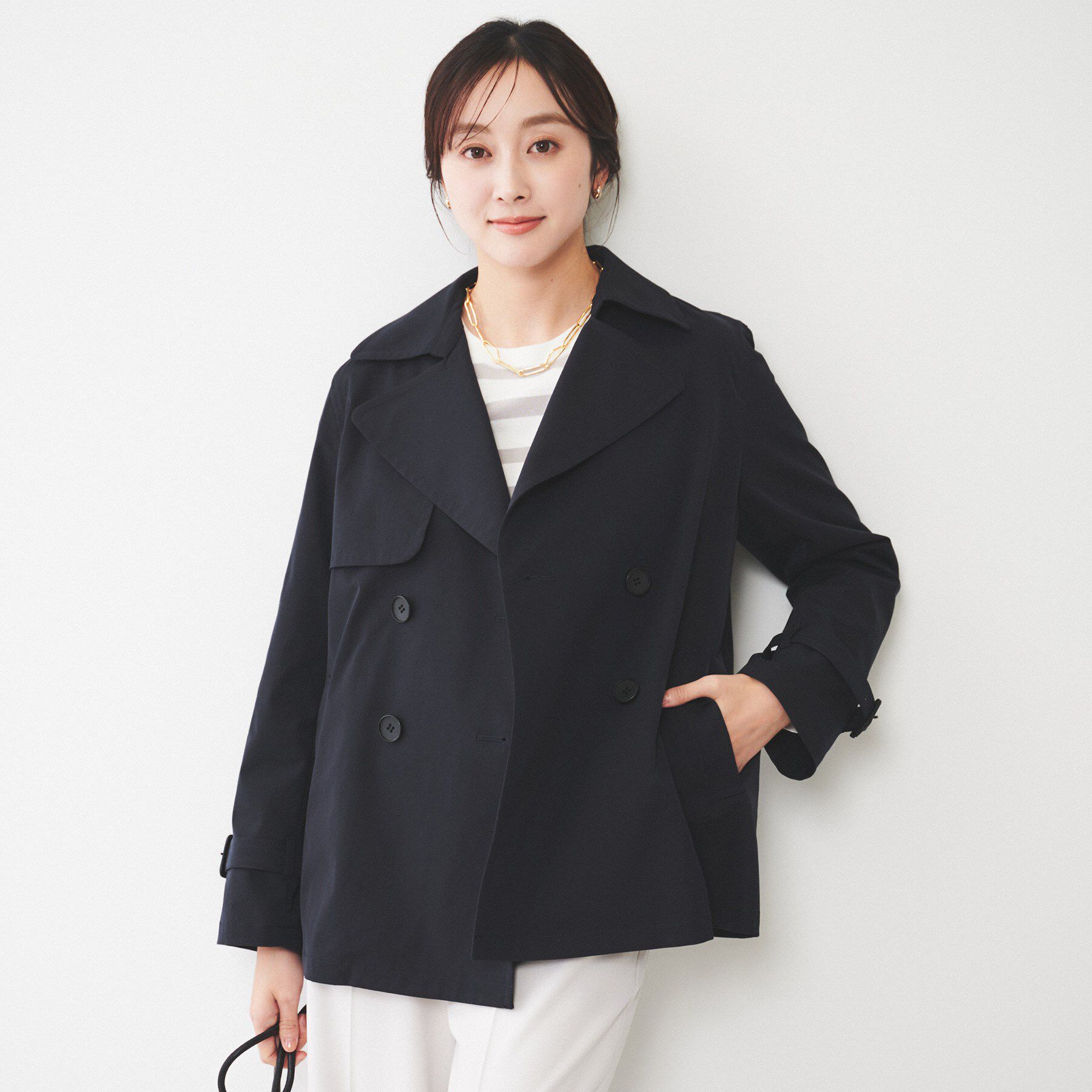 UNTITLED「【洗える/ストレッチ/春コート】ショートトレンチコート」|トレンチコート|