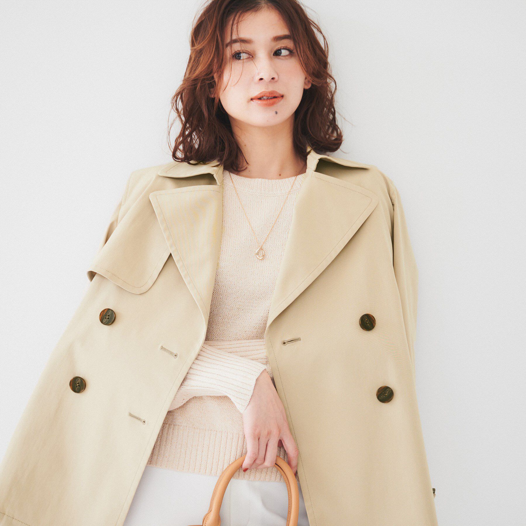 UNTITLED「【洗える/ストレッチ/春コート】ショートトレンチコート」|トレンチコート|