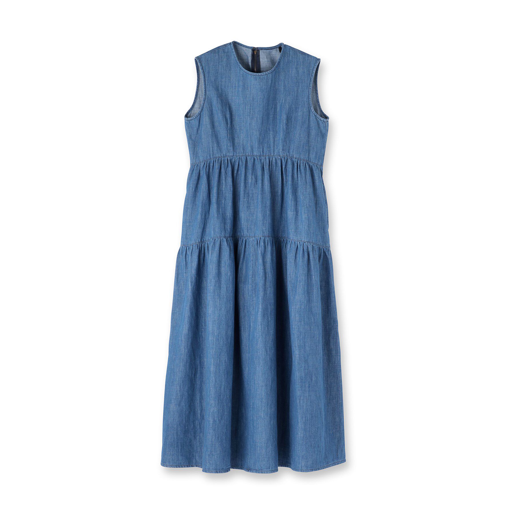 UNTITLED「【Healthy DENIM】Breezy Blueberryノースリーブ ティアード ワンピース」|ワンピース|