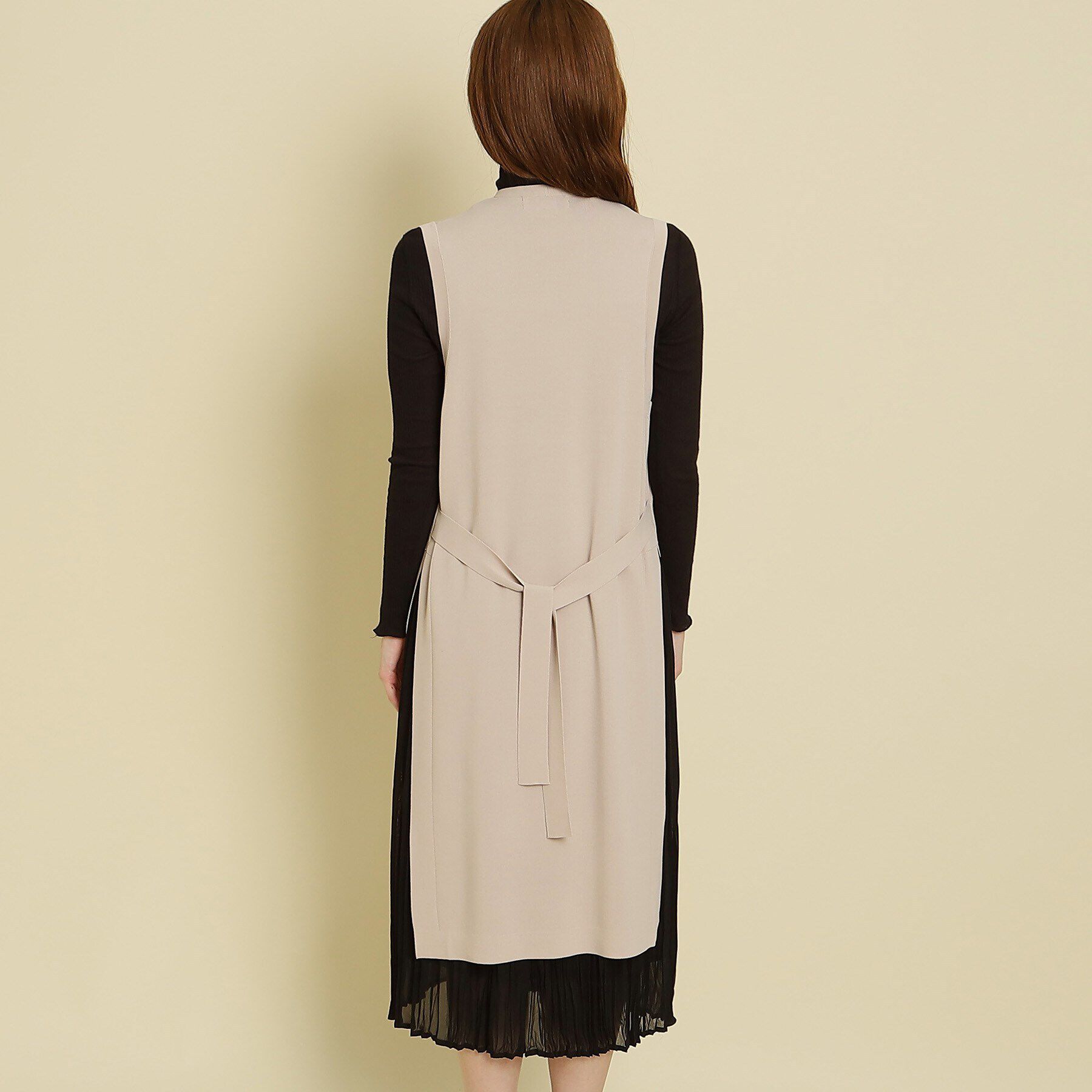 COUP DE CHANCE「【洗える／ジレ】サイドスリット ロングニットジレ」|ベスト・ジレ|