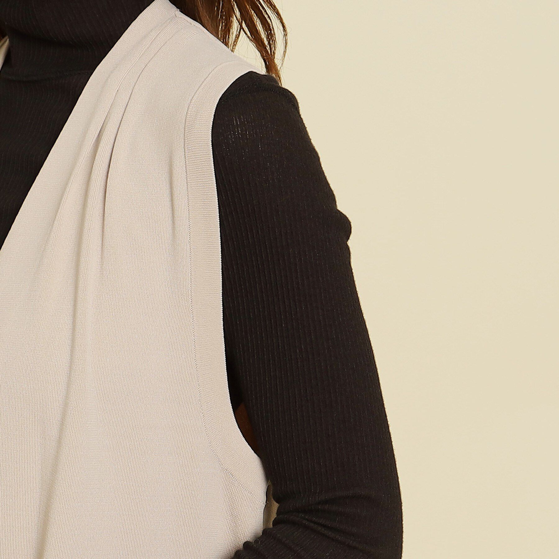 COUP DE CHANCE「【洗える／ジレ】サイドスリット ロングニットジレ」|ベスト・ジレ|