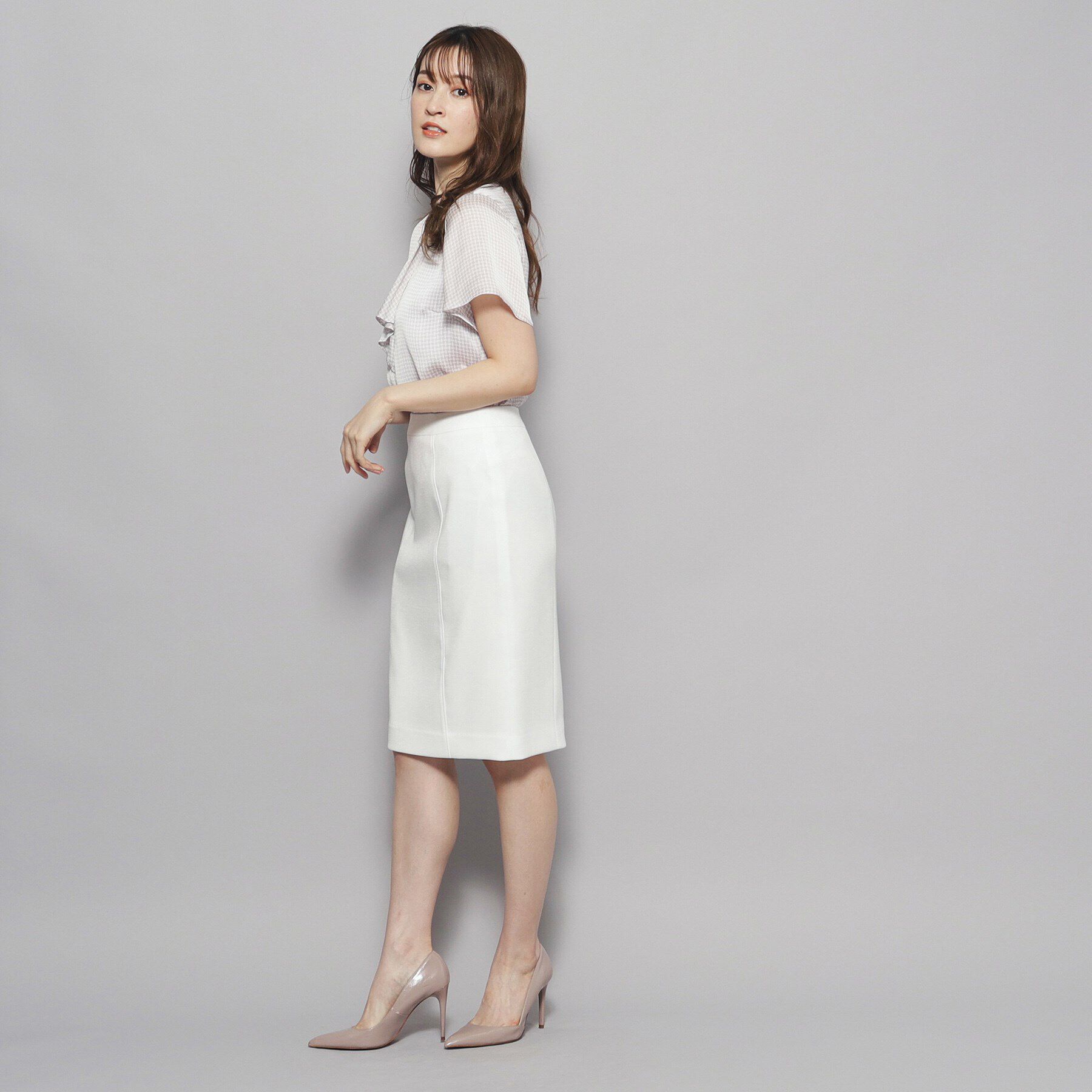 COUP DE CHANCE「【洗える／一枚着／ジャケットイン／通勤／幾何柄】女性らしいフリルデザインブラウス」|シャツ・ブラウス|