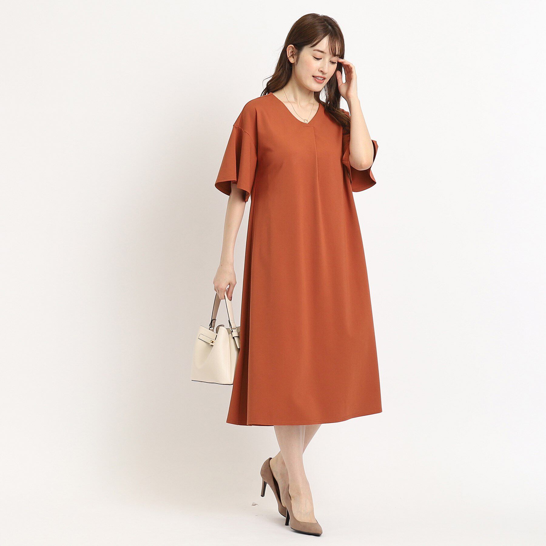 COUP DE CHANCE「【洗える／裏地無し／ジャージ素材】セミフレアーワンピース」|ワンピース|