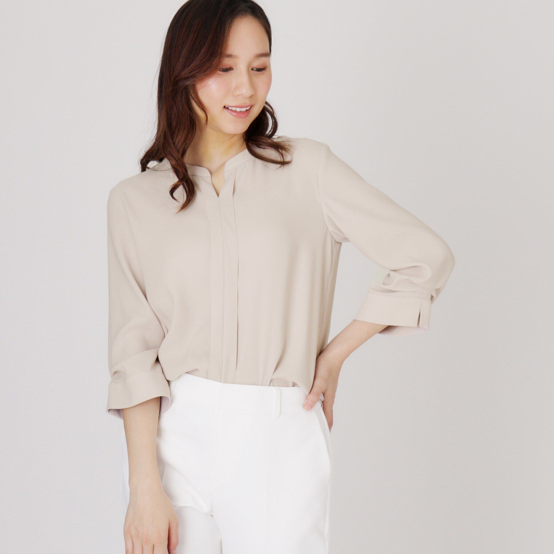 COUP DE CHANCE「【イージーケア／日本製】スキッパーデザインブラウス」|シャツ・ブラウス|