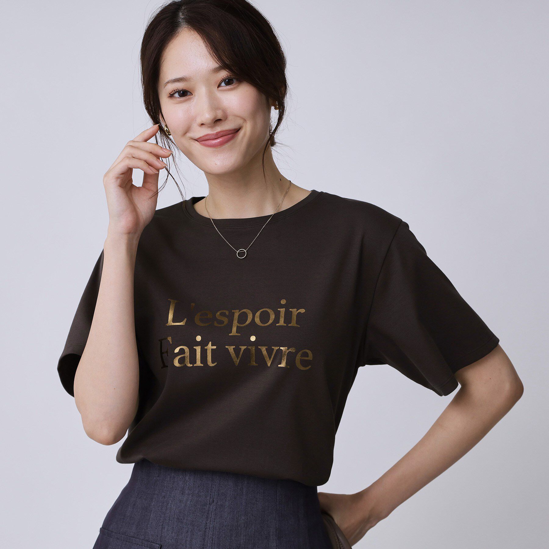 COUP DE CHANCE「【手洗い可／日本製／箔プリント】ロゴTシャツ」|Tシャツ・カットソー|