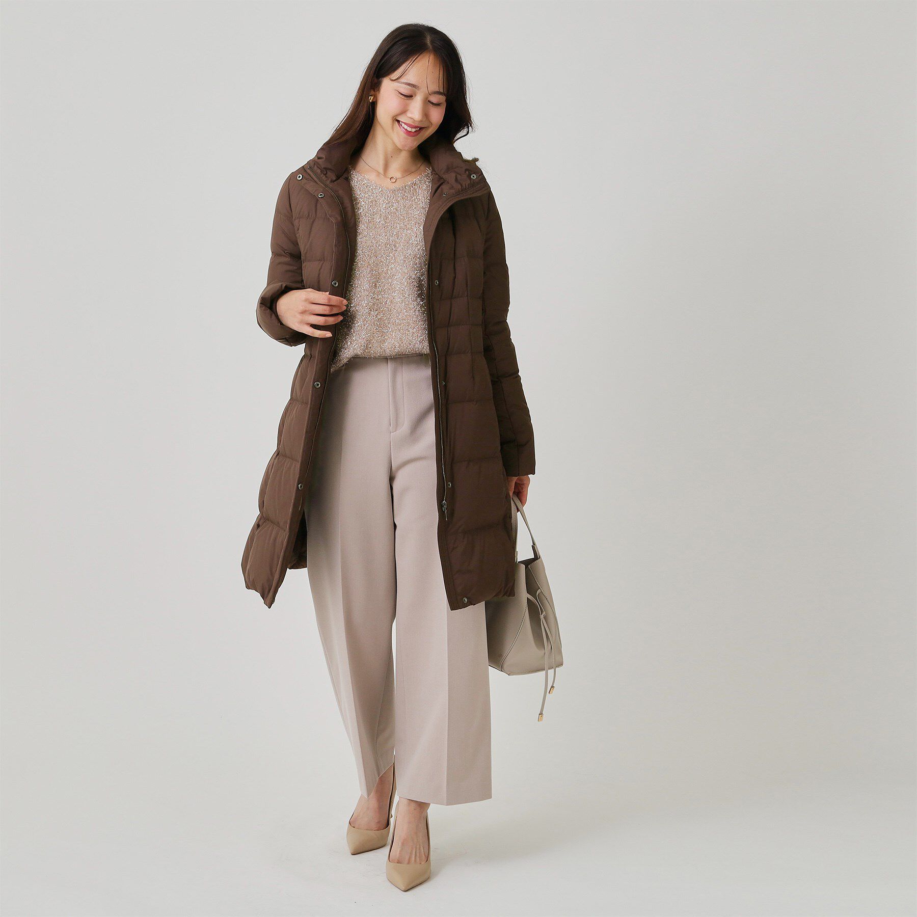 COUP DE CHANCE「【フランス産ホワイトダックダウン／FP800保温性◎／抗菌防臭／手洗い可】ロングダウンコート」|ダウン|