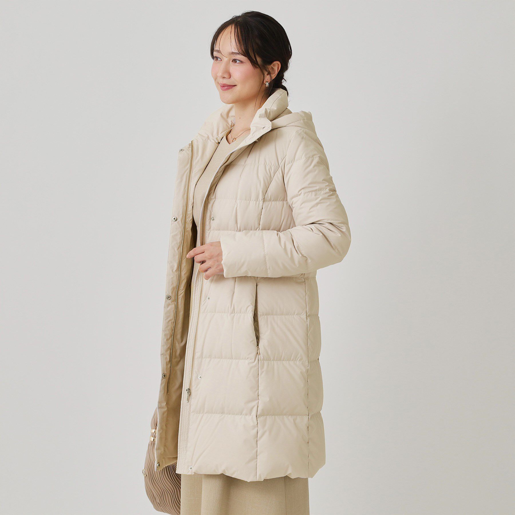 COUP DE CHANCE「【フランス産ホワイトダックダウン／FP800保温性◎／抗菌防臭／手洗い可】ロングダウンコート」|ダウン|