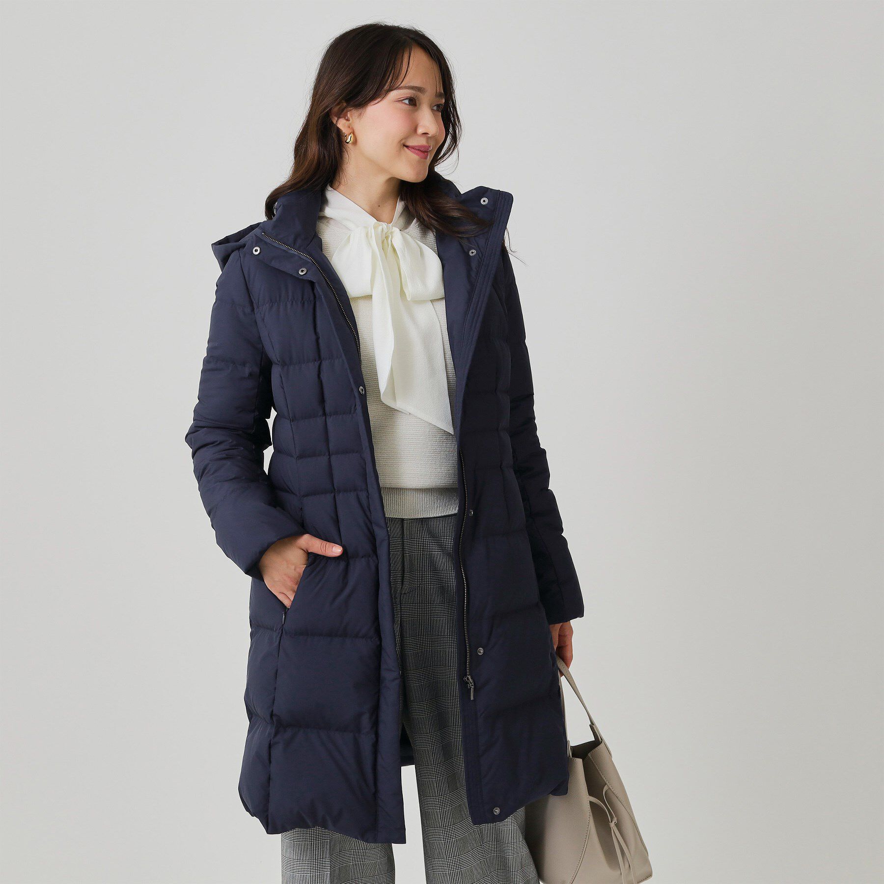 COUP DE CHANCE「【フランス産ホワイトダックダウン／FP800保温性◎／抗菌防臭／手洗い可】ロングダウンコート」|ダウン|ネイビー(094)
