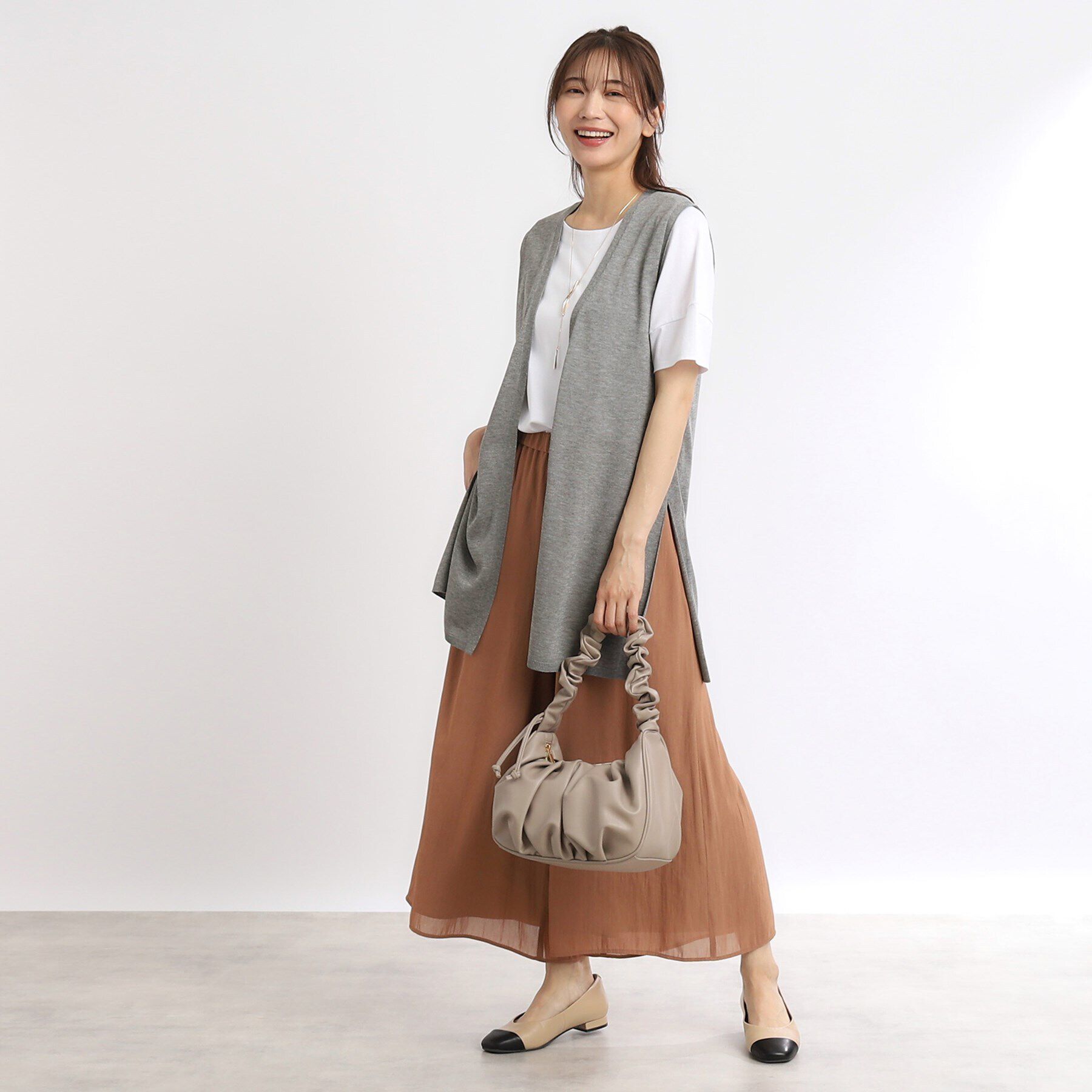 Reflect「【SALE／洗える／体型カバー】軽やかサマーニットジレ」|ベスト・ジレ|