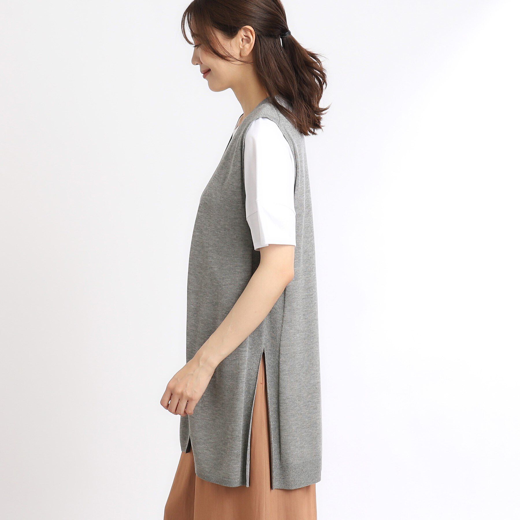 Reflect「【SALE／洗える／体型カバー】軽やかサマーニットジレ」|ベスト・ジレ|