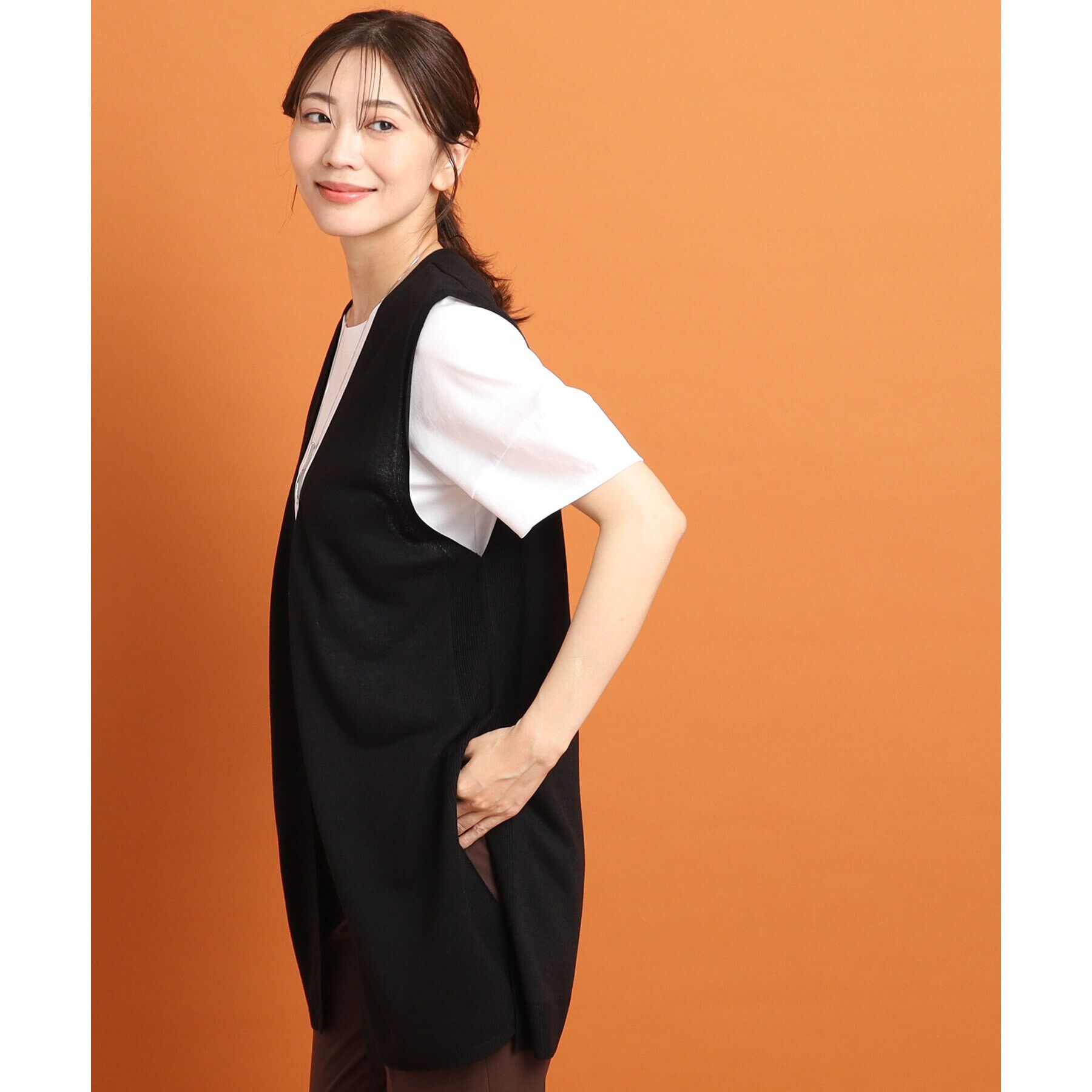 Reflect「【SALE／洗える／体型カバー】軽やかサマーニットジレ」|ベスト・ジレ|