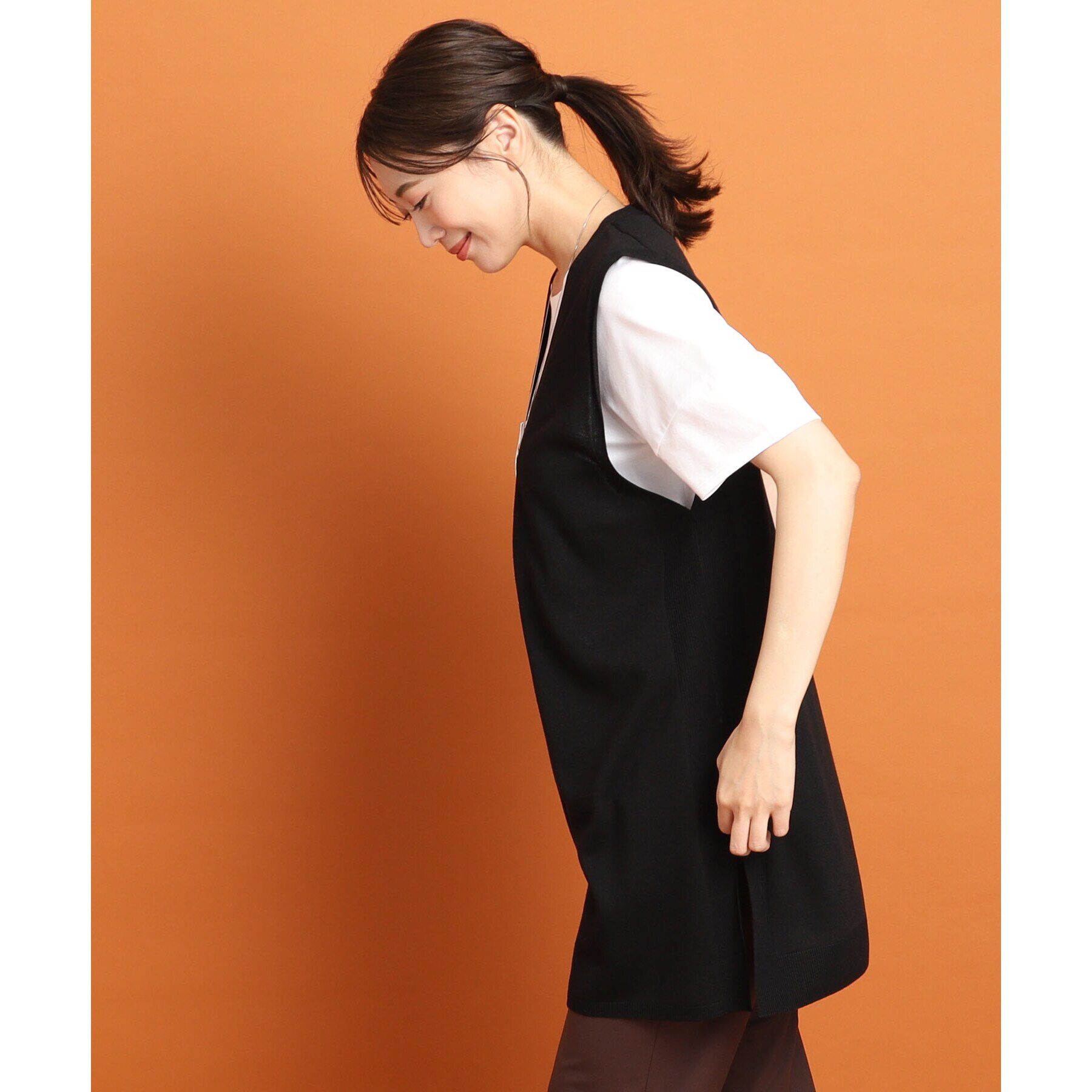 Reflect「【SALE／洗える／体型カバー】軽やかサマーニットジレ」|ベスト・ジレ|