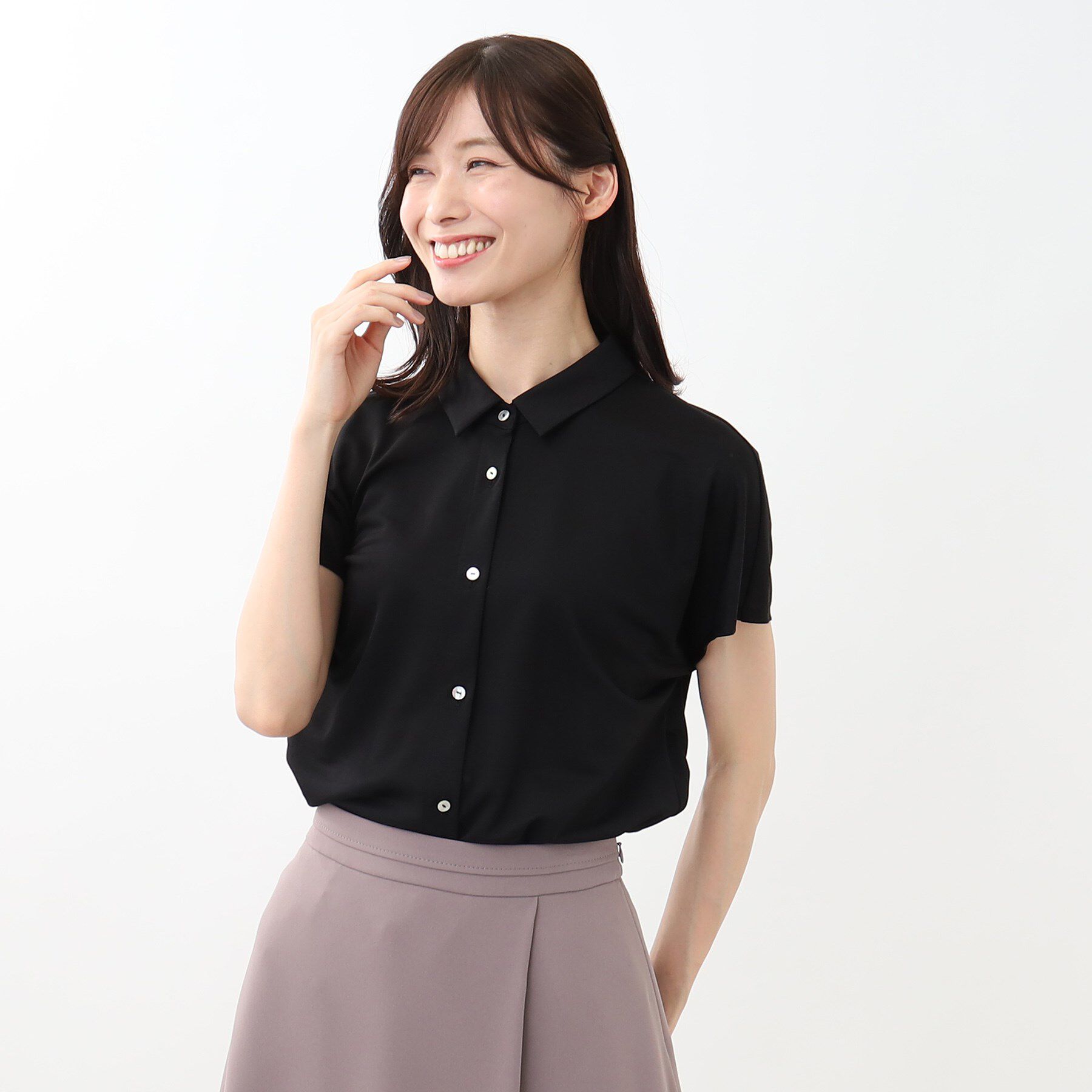 Reflect「【マシンウォッシュ／二の腕カバー】フレンチスリーブブラウス」|シャツ・ブラウス|