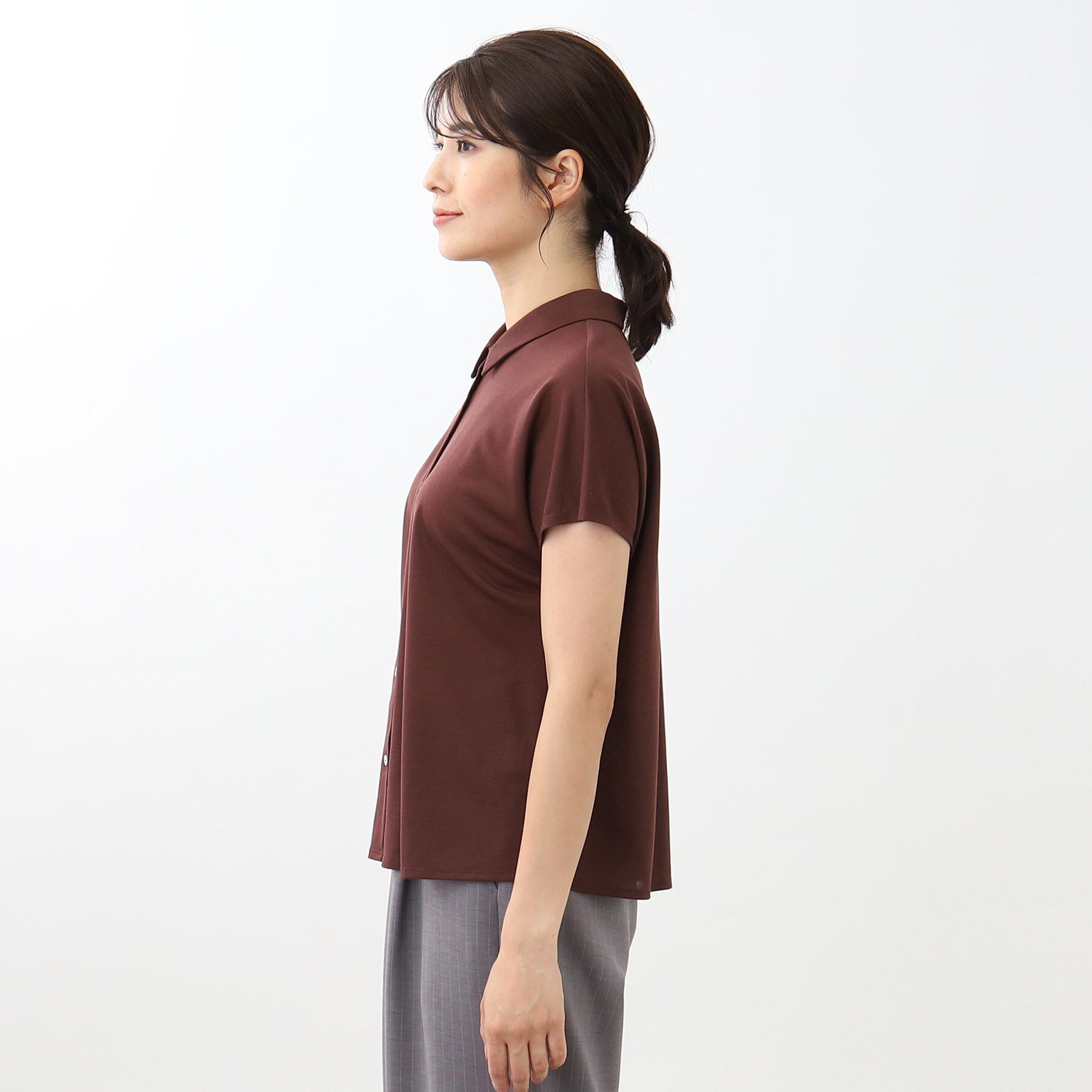 Reflect「【マシンウォッシュ／二の腕カバー】フレンチスリーブブラウス」|シャツ・ブラウス|