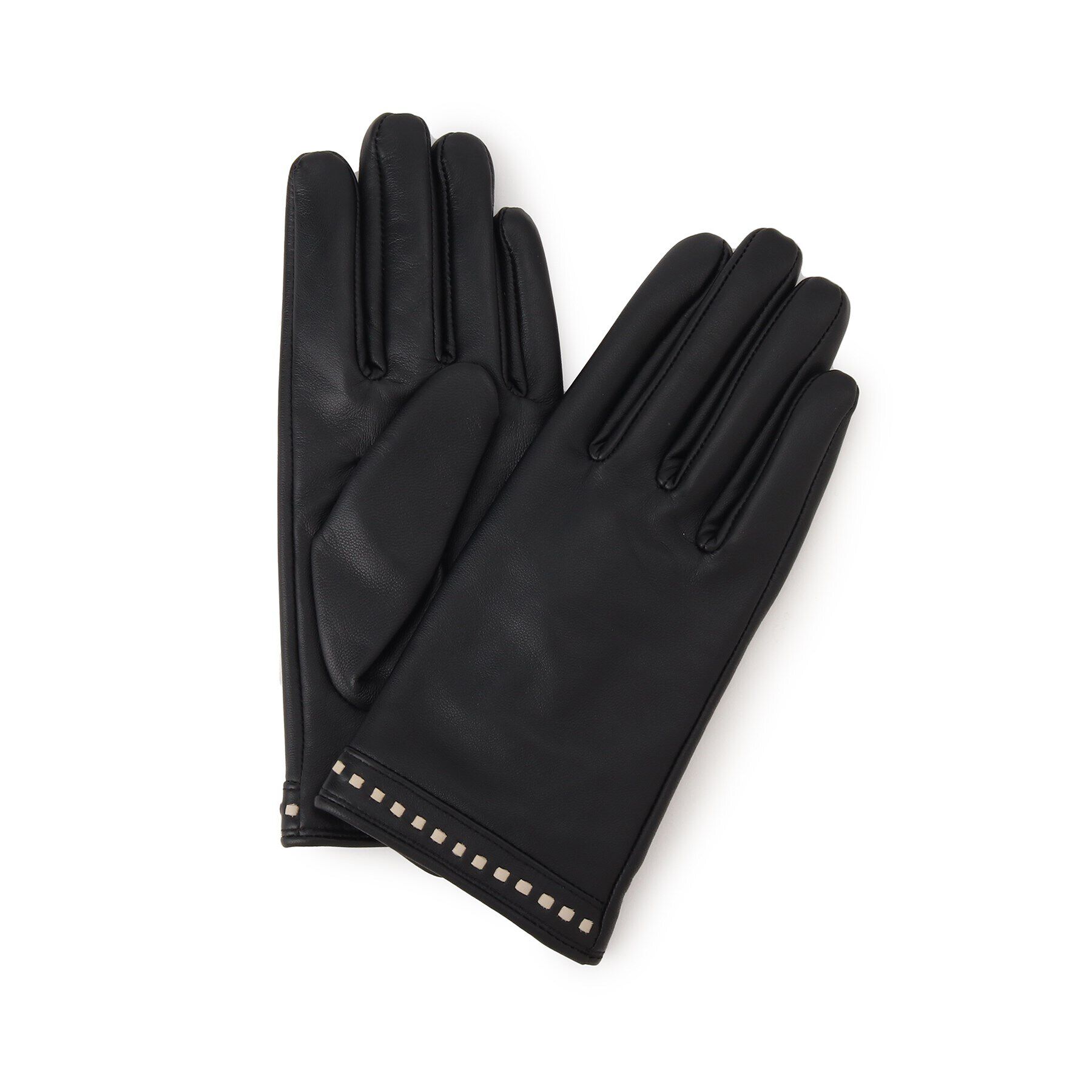 Reflect「ステッチデザインレザーグローブ」|手袋|ブラック(019)