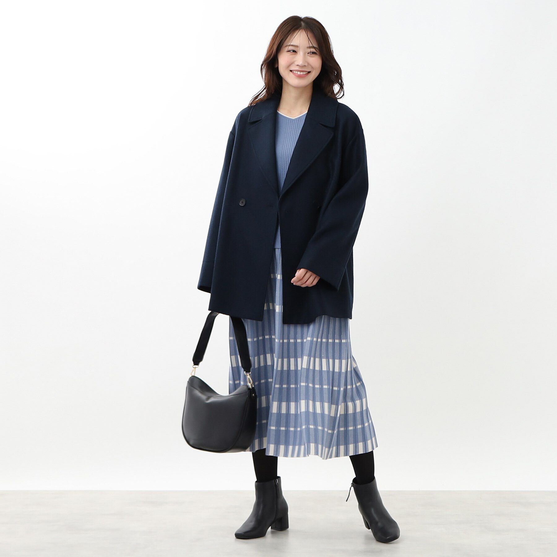 Reflect「【WEB限定カラーあり】ウール混メルトンライクピーコート」|ピーコート|