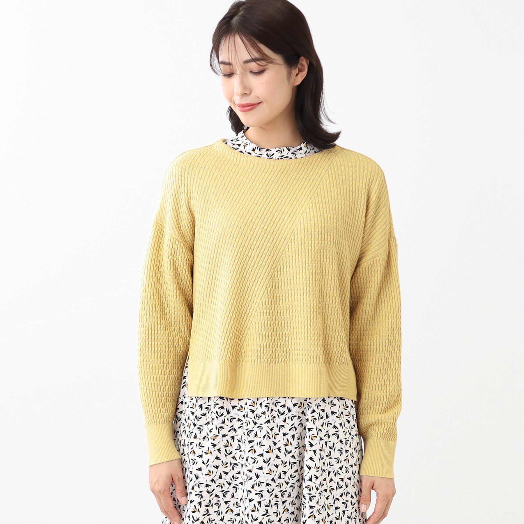 Reflect「【洗える】ショート丈プルオーバーニット」|ニット・セーター|