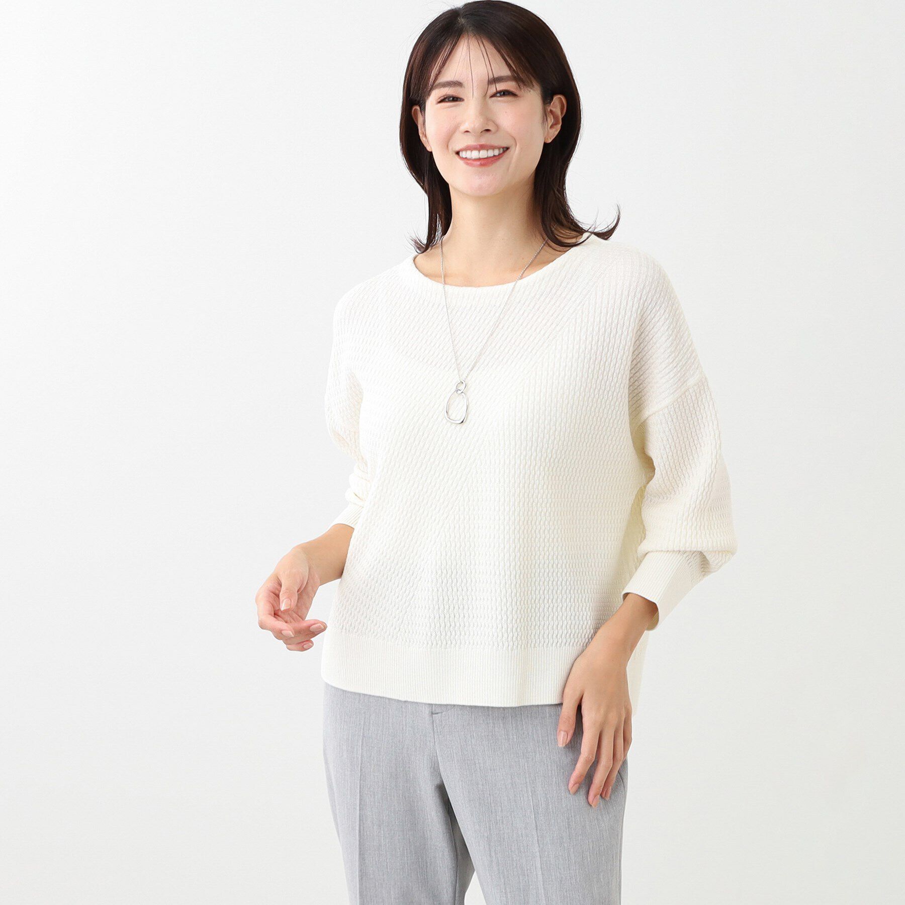 Reflect「【洗える】ショート丈プルオーバーニット」|ニット・セーター|