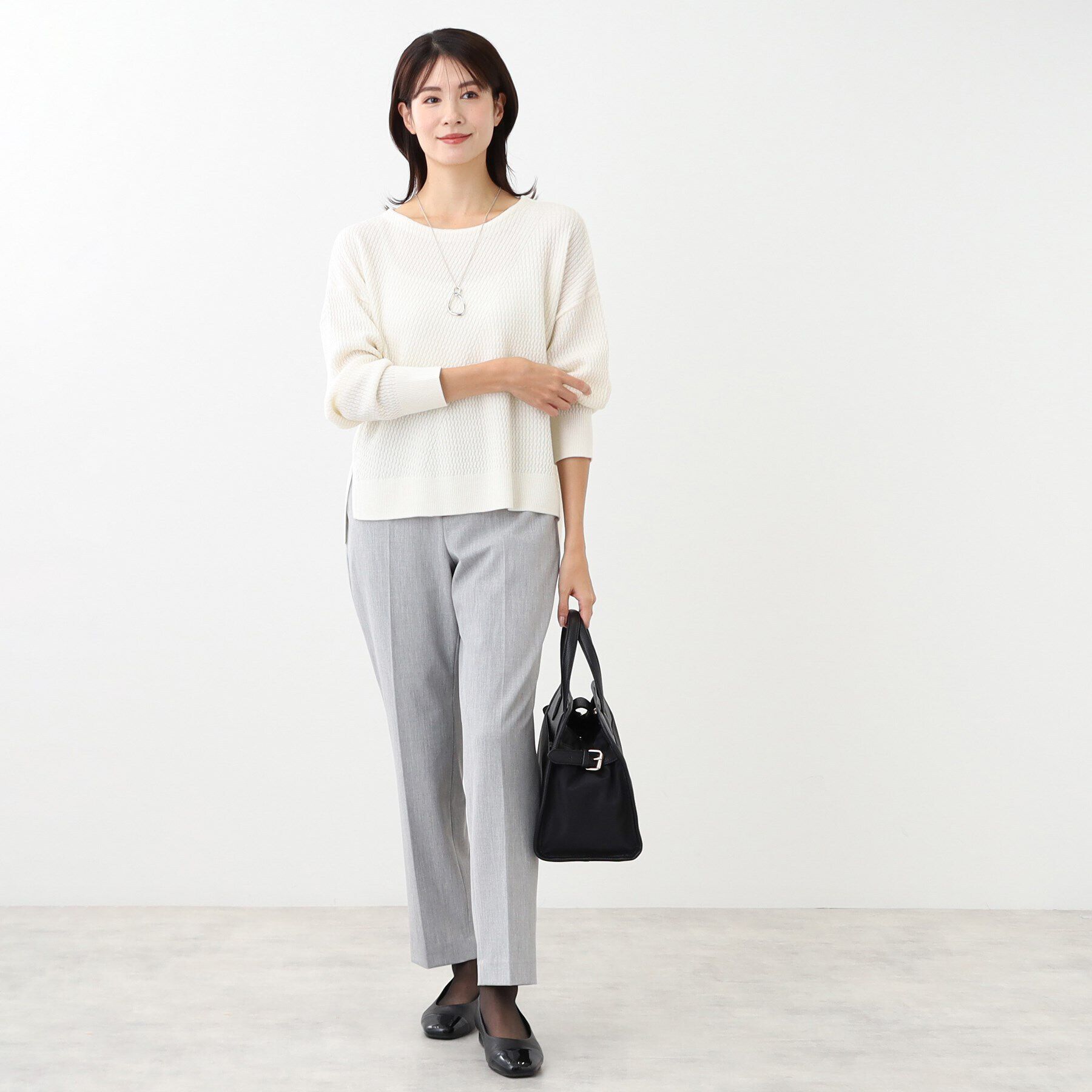 Reflect「【洗える】ショート丈プルオーバーニット」|ニット・セーター|