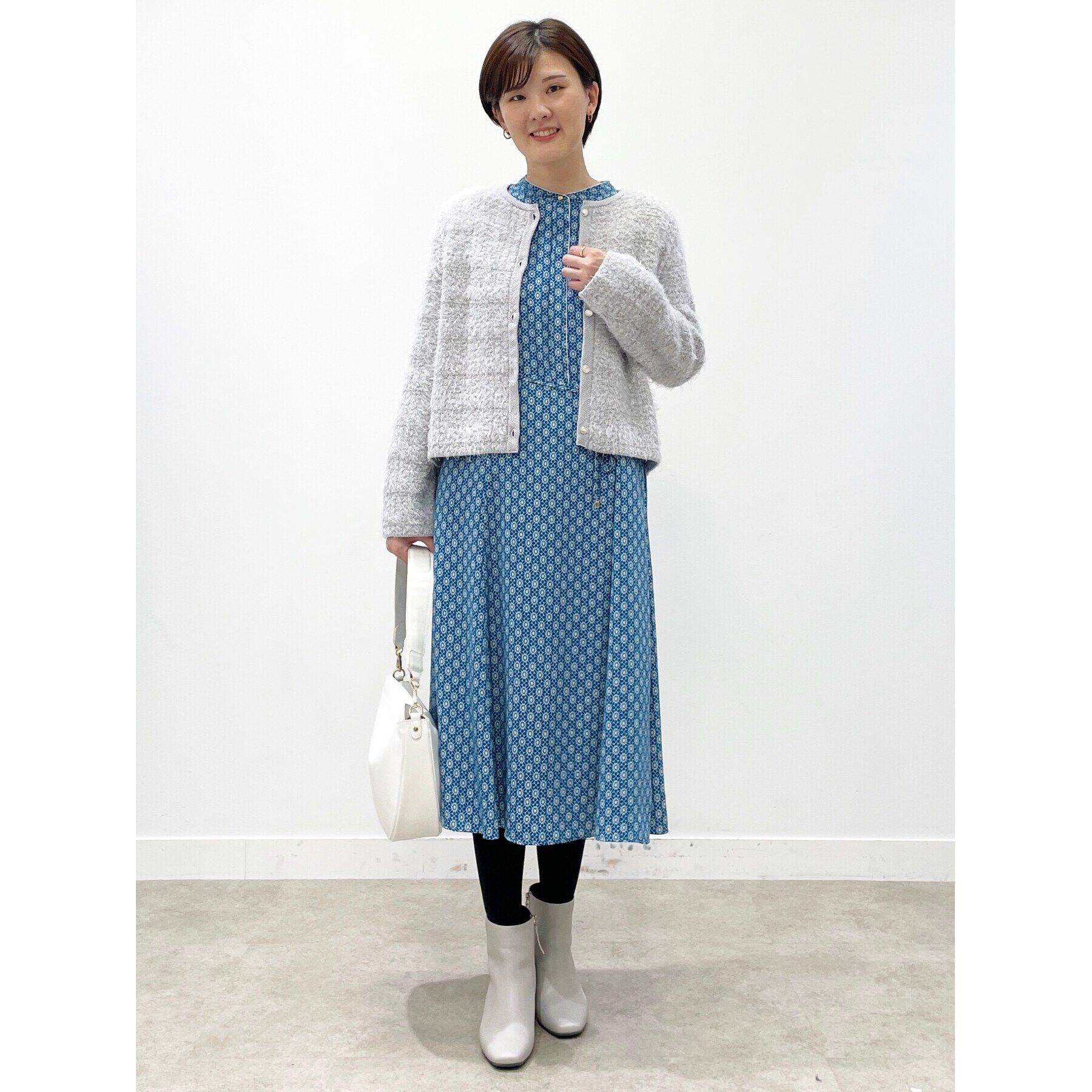 Reflect「【WEB限定カラーあり／マシンウォッシュ可】幾何柄プリントワンピース」|ワンピース|