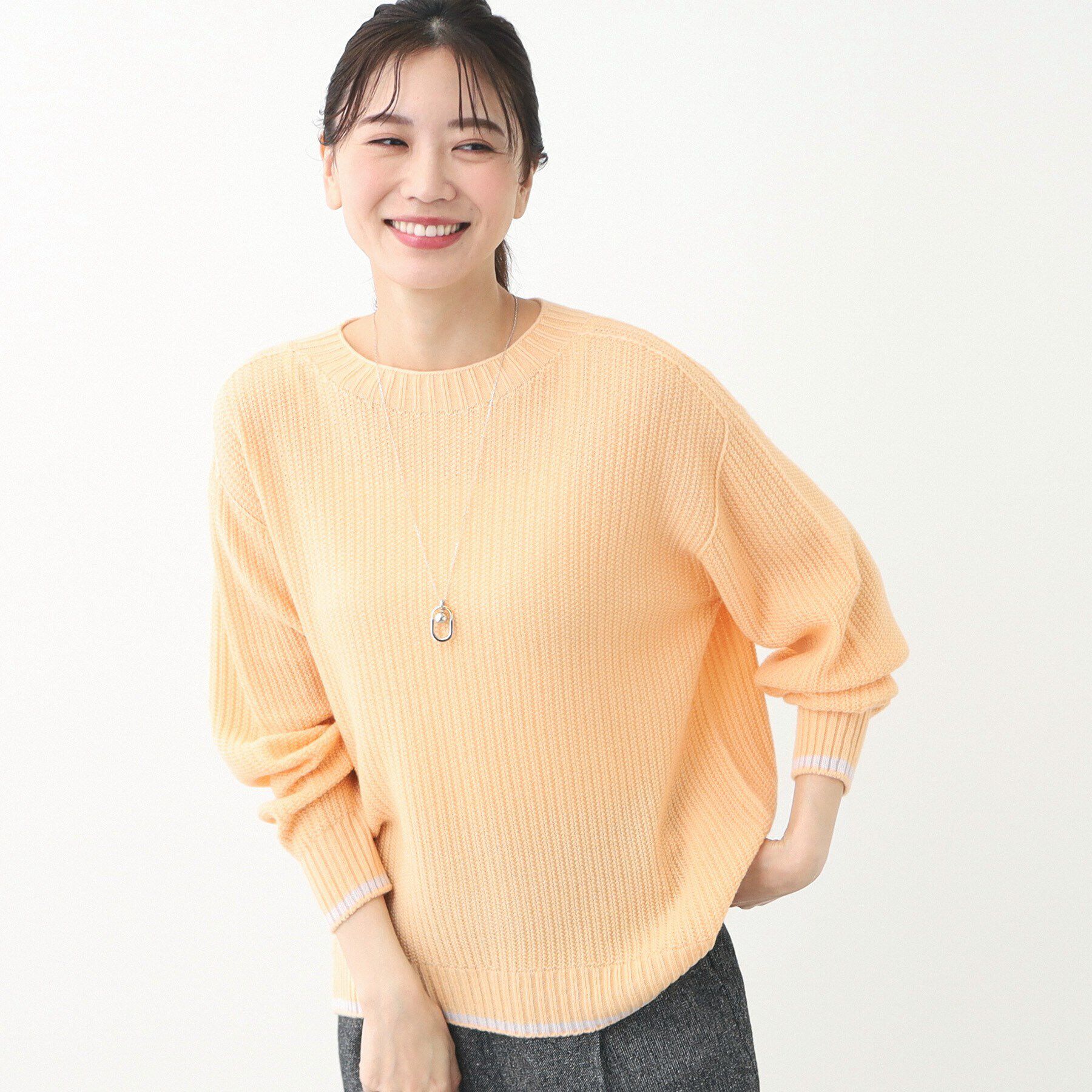 Reflect「【夏SALE／手洗い可／ホールガーメント（R）】ゆるシルエットニット」|ニット・セーター|オレンジ(565)