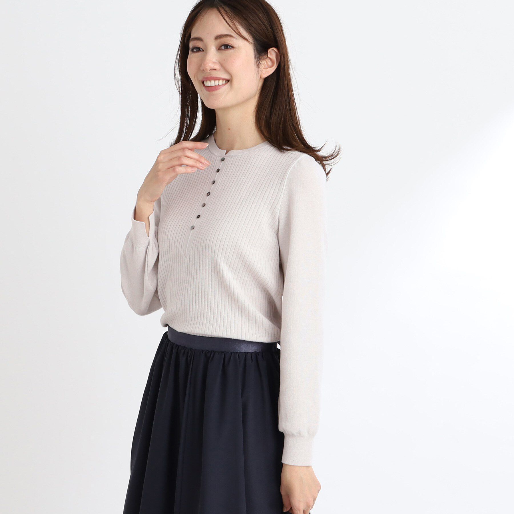 Reflect「【手洗い可／すっきり見え】ボリュームスリーブニット」|ニット・セーター|