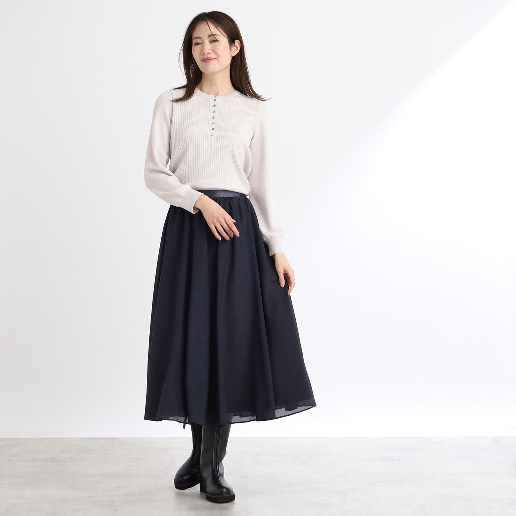 Reflect「【手洗い可／すっきり見え】ボリュームスリーブニット」|ニット・セーター|