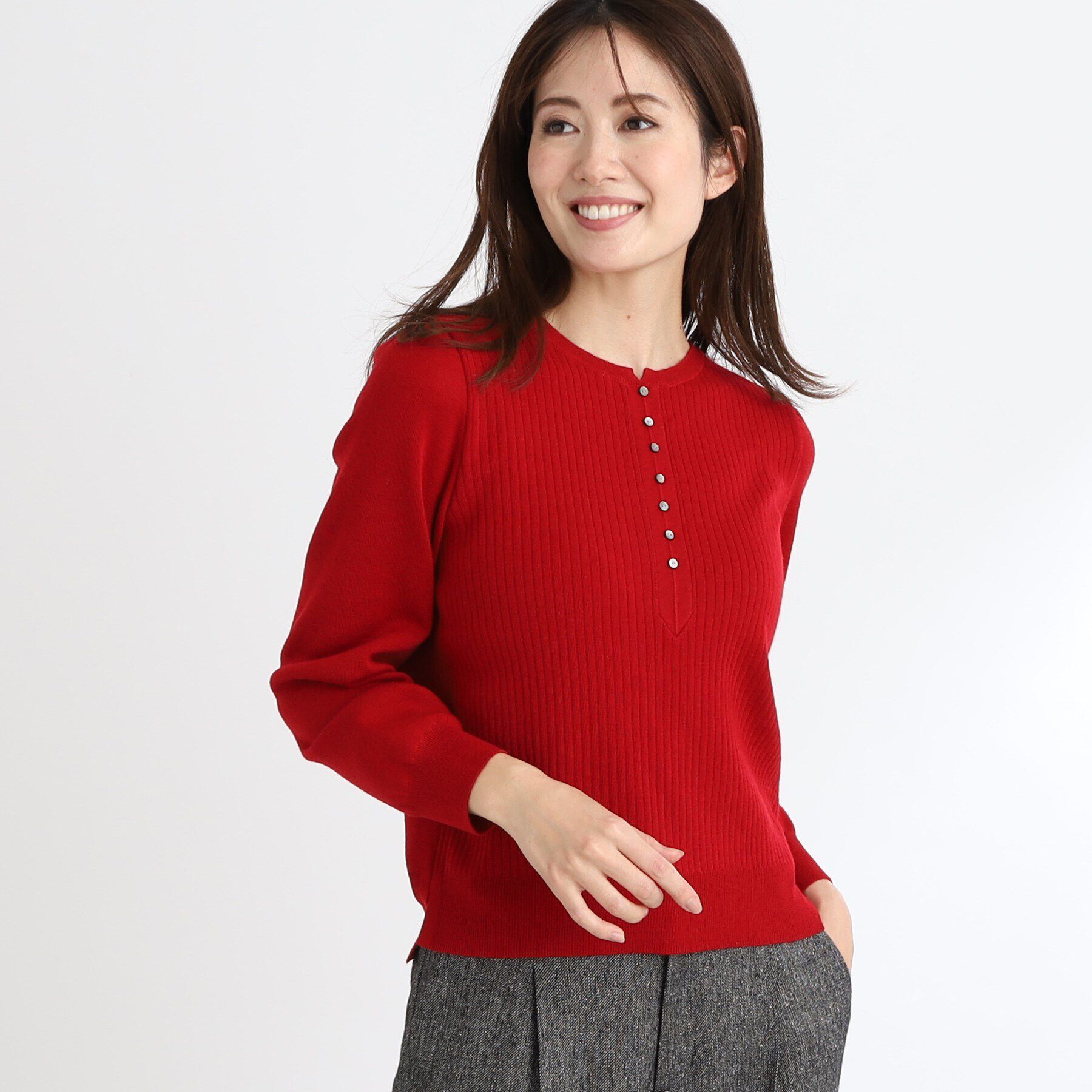 Reflect「【手洗い可／すっきり見え】ボリュームスリーブニット」|ニット・セーター|