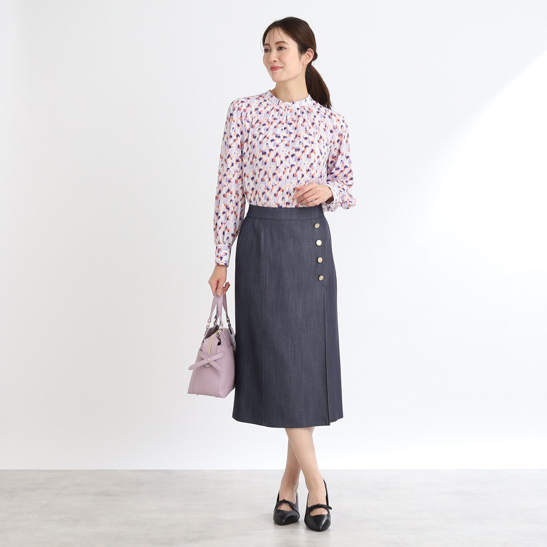 Reflect「【手洗い可】デニム調タイトスカート」|スカート|