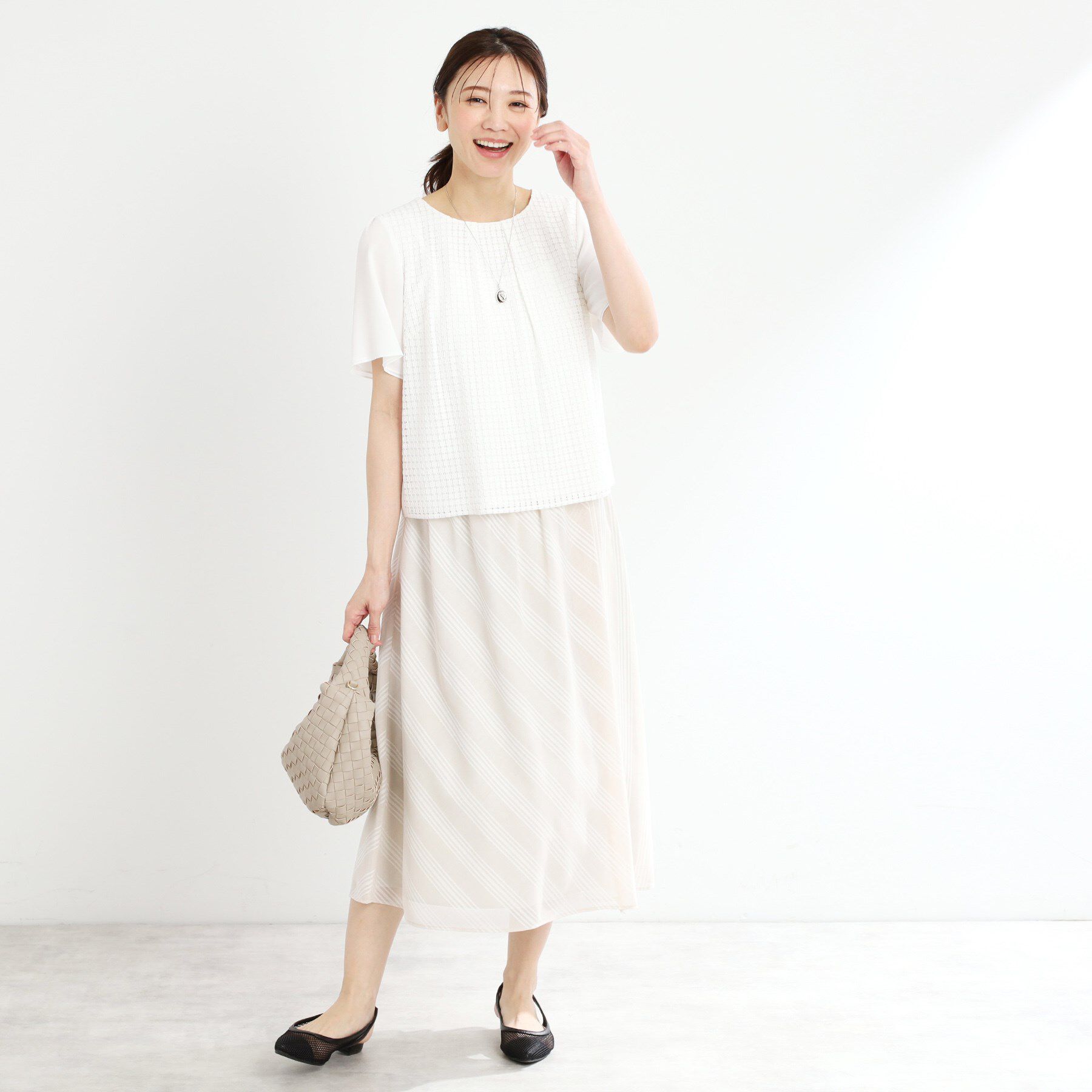 Reflect「【夏SALE／手洗い可】幾何柄レースブラウス」|シャツ・ブラウス|