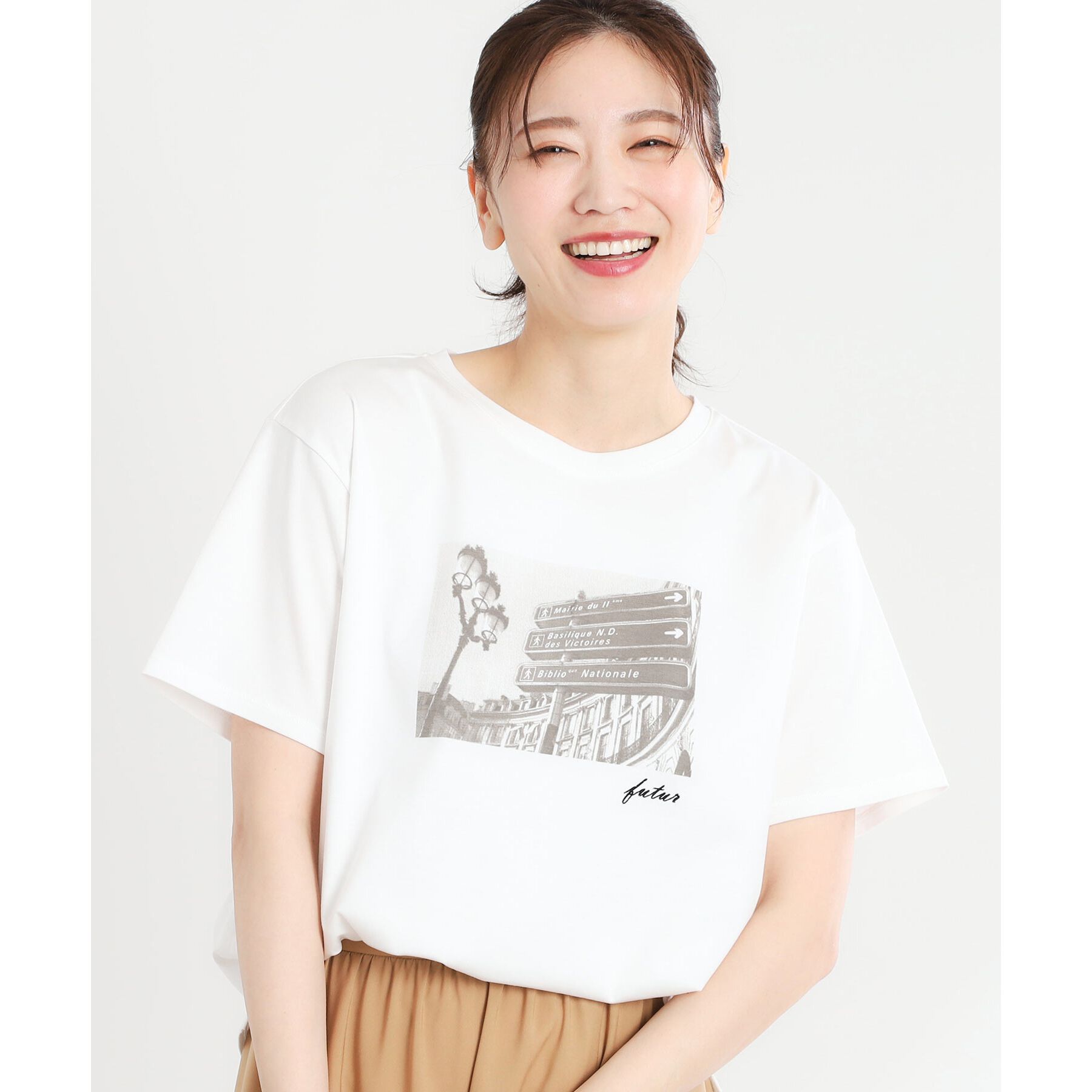 Reflect「【夏SALE／UVカット／接触冷感／マシンウォッシュ可】フォトプリントTシャツ」|Tシャツ・カットソー|オフホワイト(003
