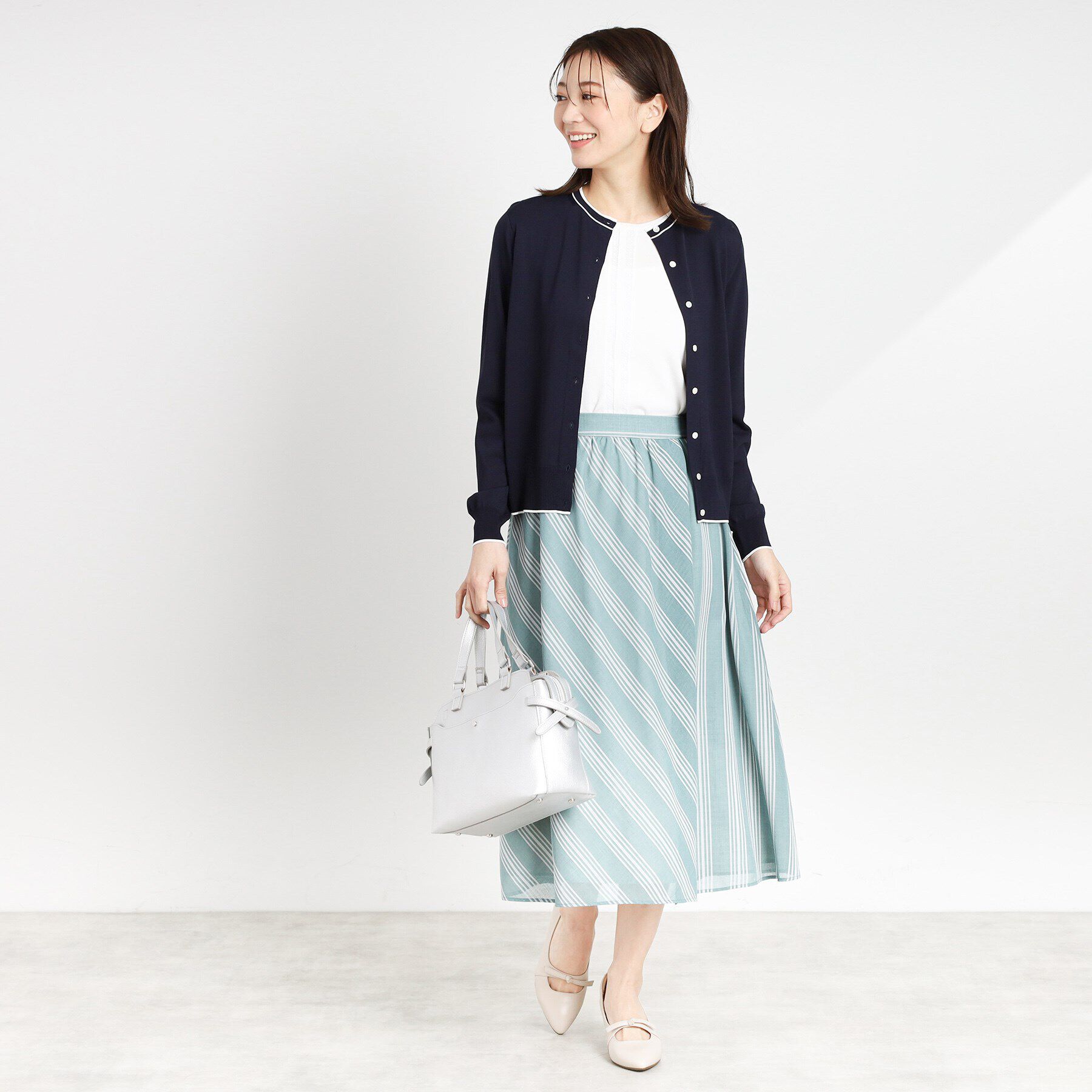 Reflect「【手洗い可／アンサンブル可】バイカラーカーディガン」|カーディガン|